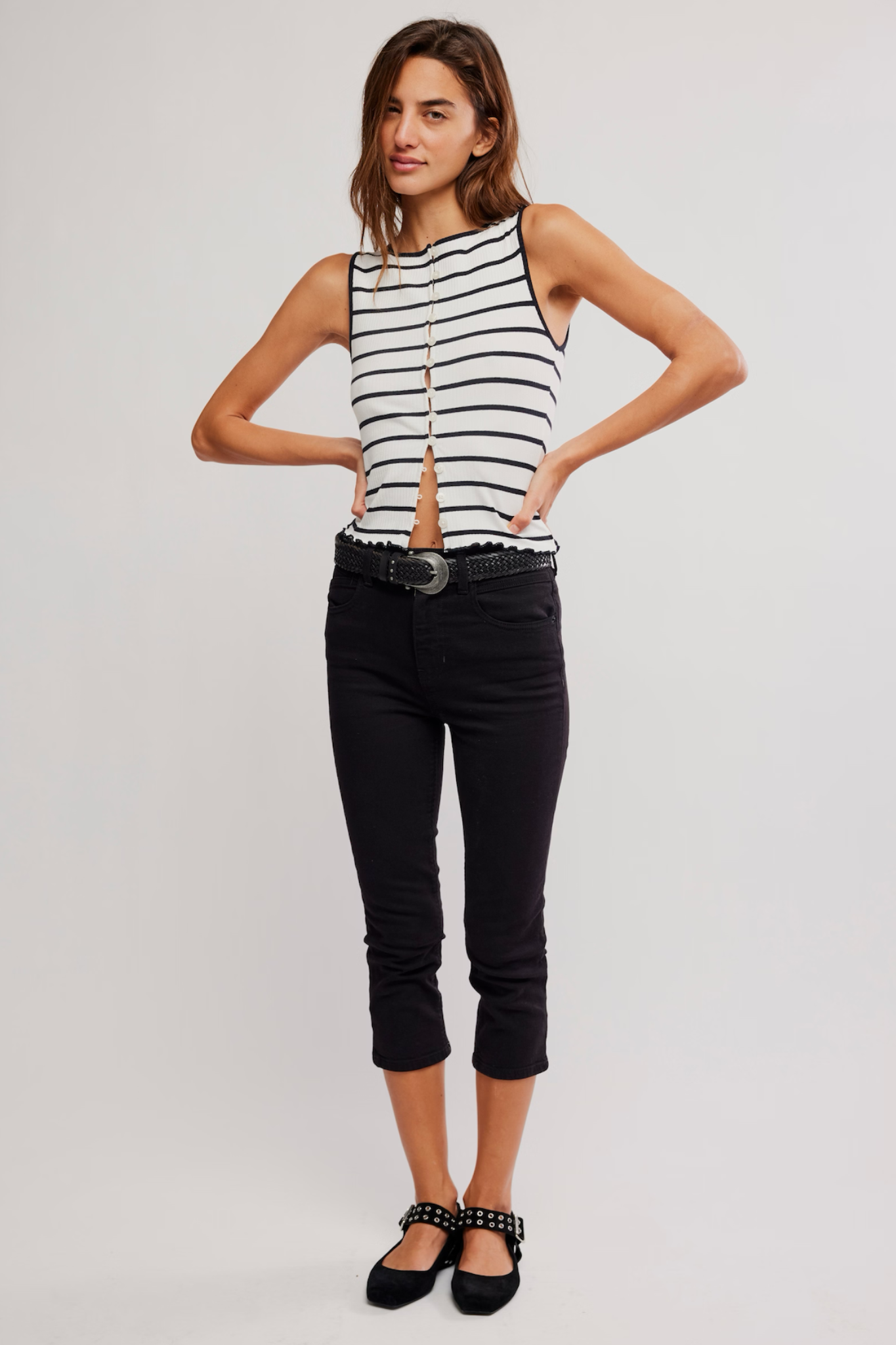 Tilly Black/White Striped Tank