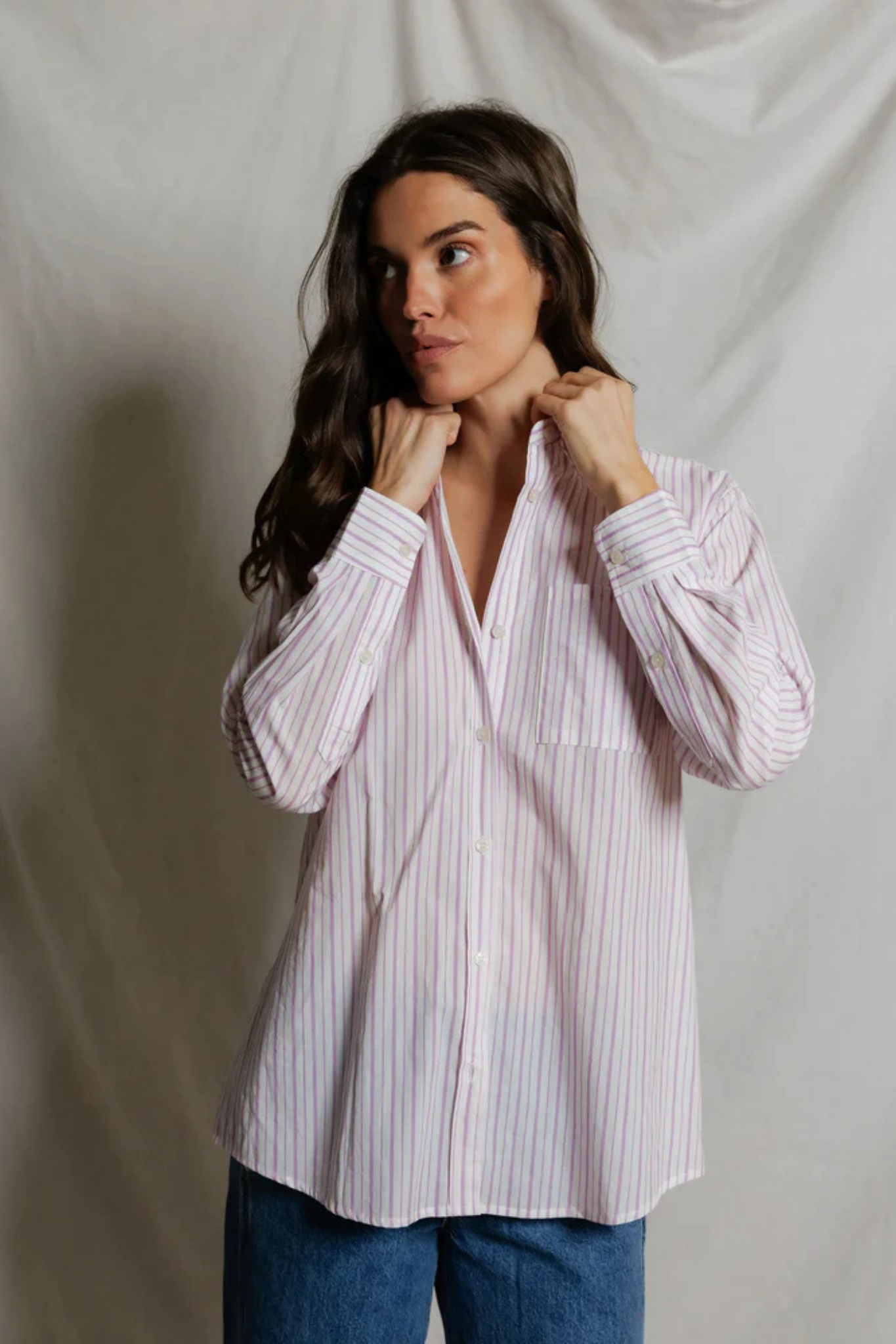 Avalon Ultraviolet Stripe Button Down