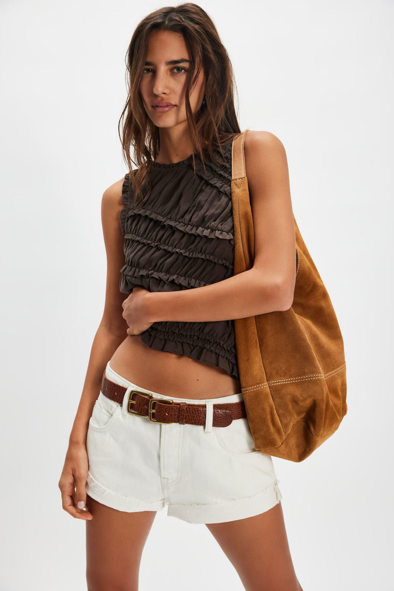 Pink Sands Chocolate Smocked Tank