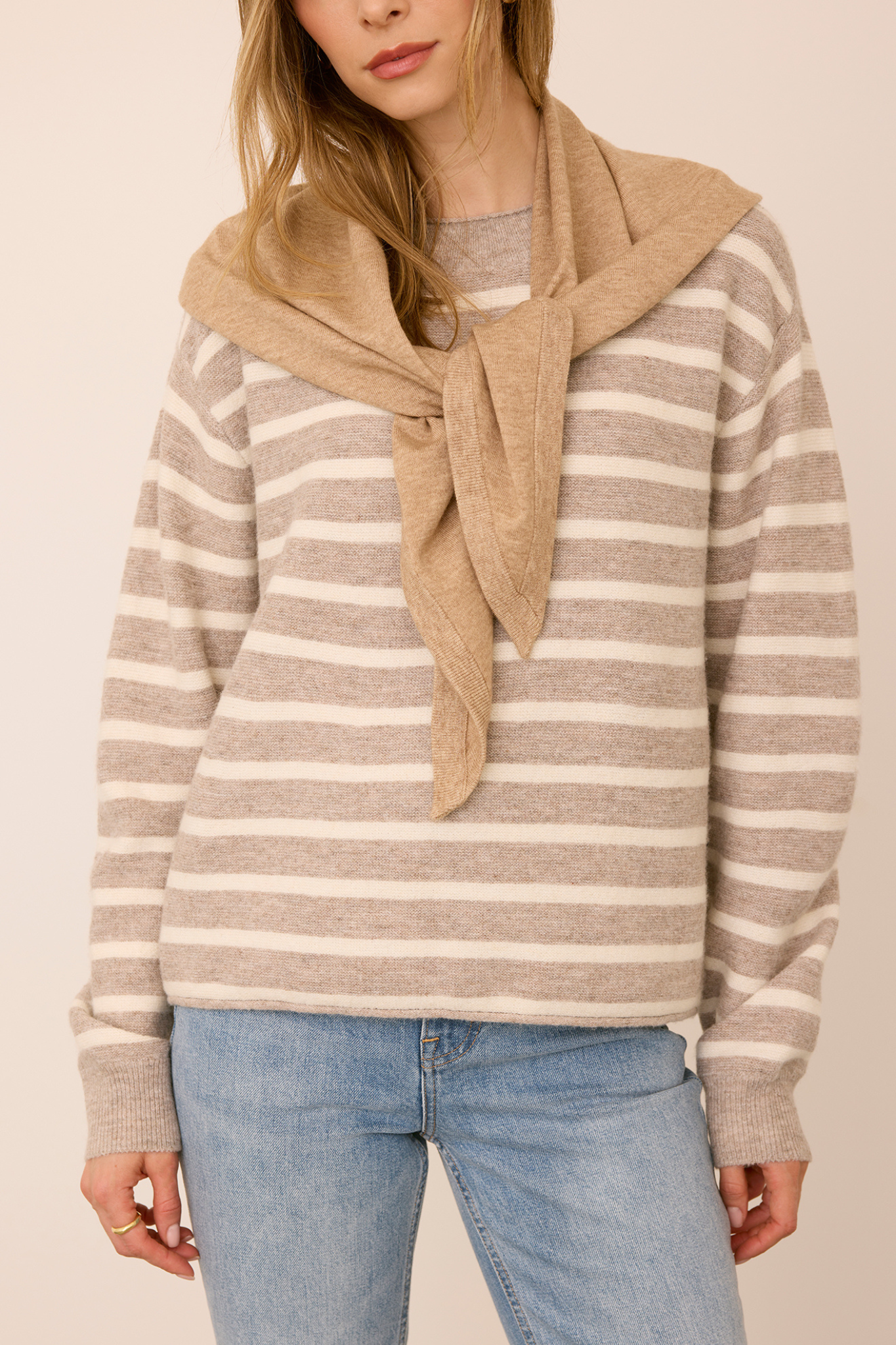 Wanda Latte Stripe Pullover