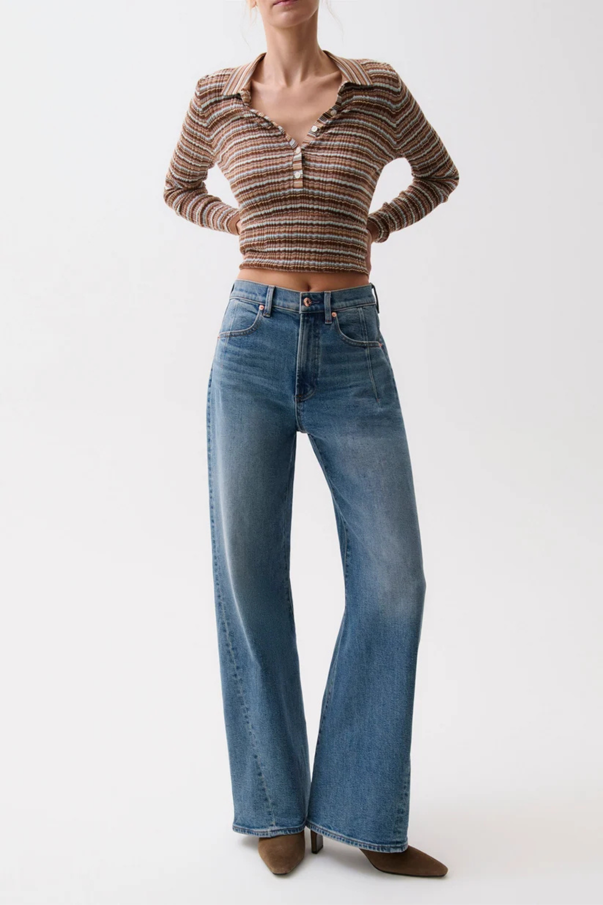 Kyra Eureka High Rise Bowed Wide Leg