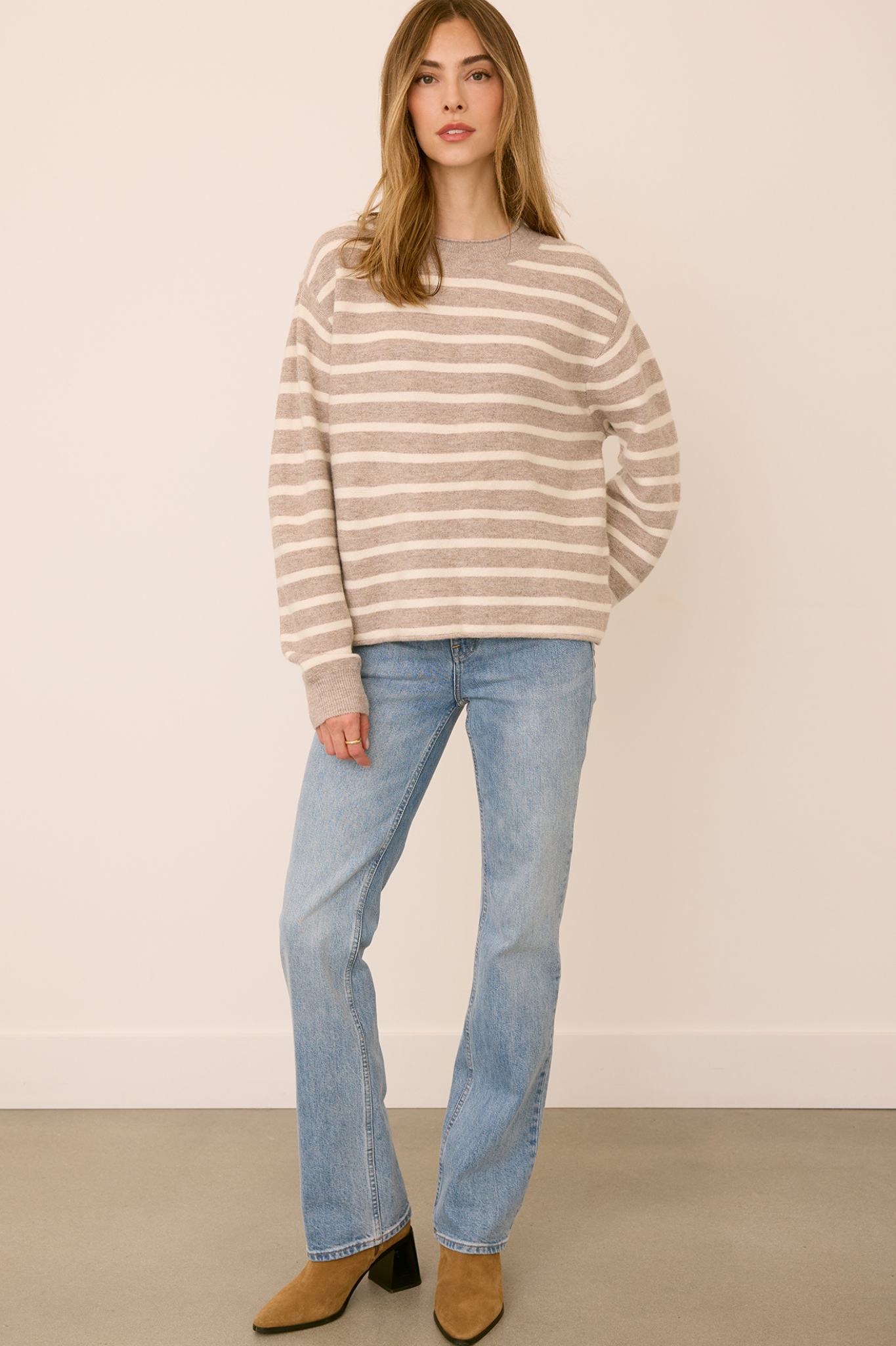 Wanda Latte Stripe Pullover