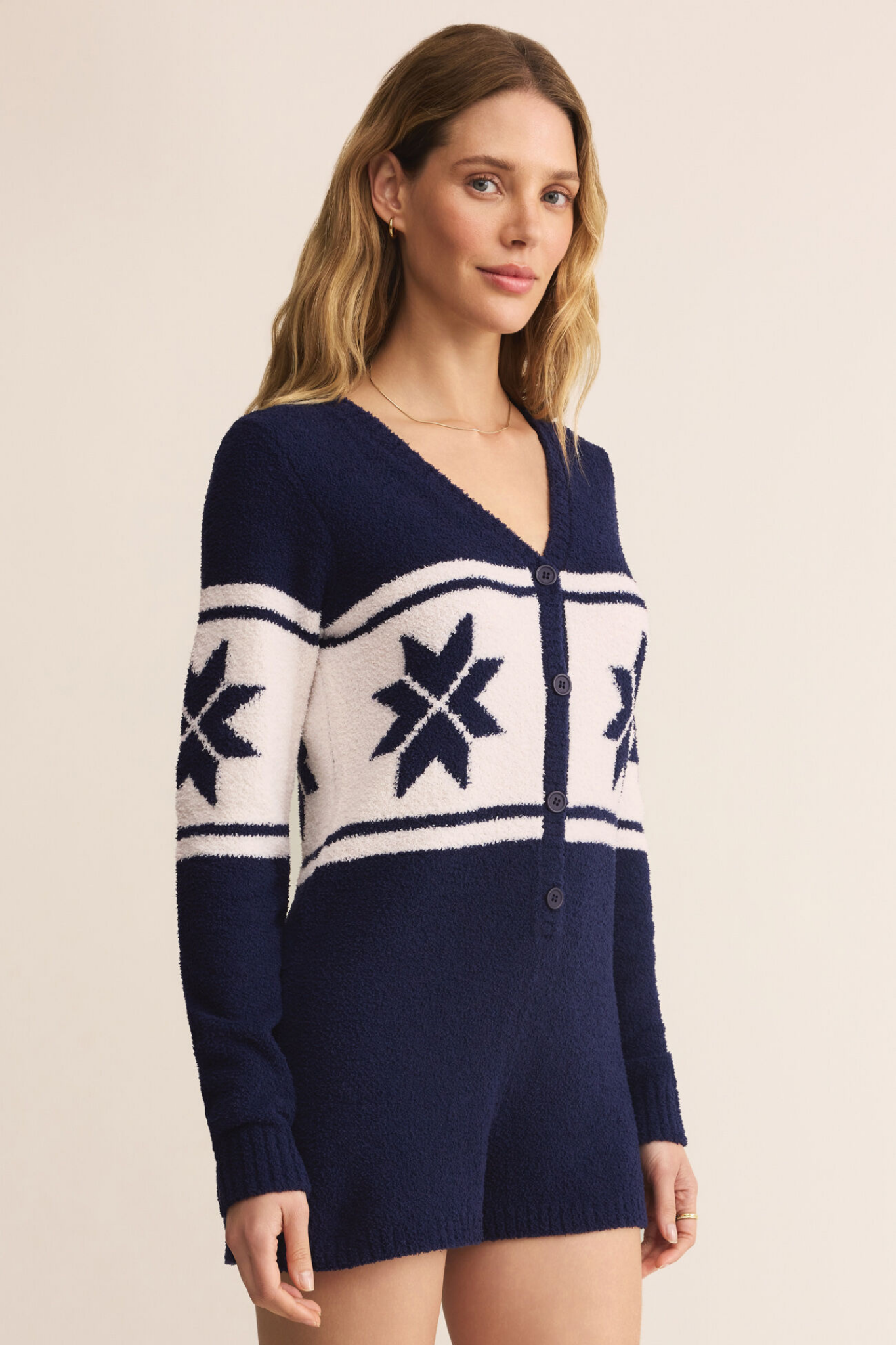 Nordic Blue Sapphire Plush Romper