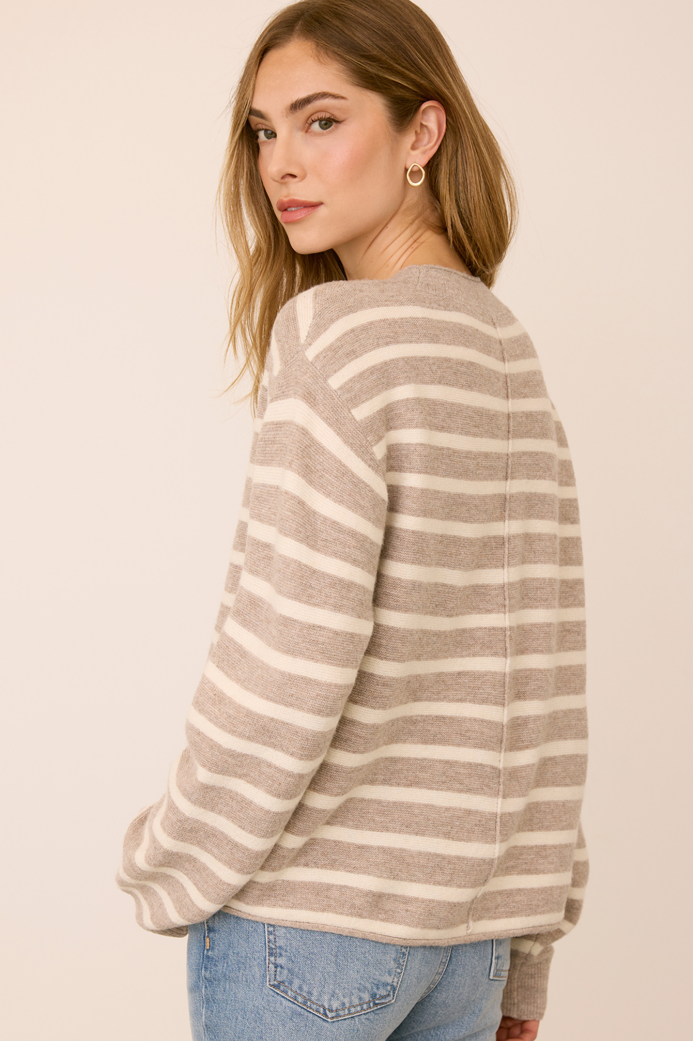 Wanda Latte Stripe Pullover