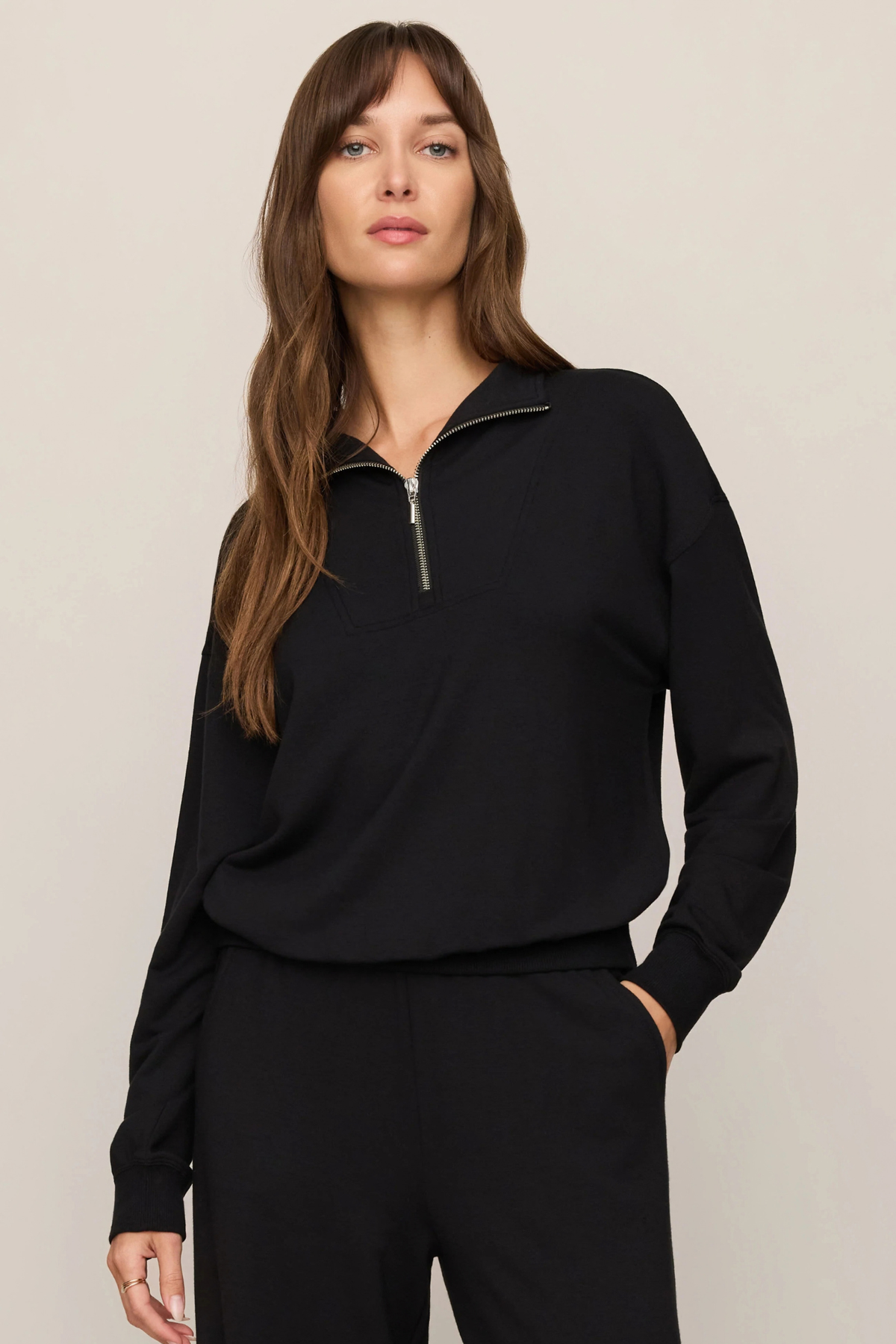 Gate Check Black Modal Pullover