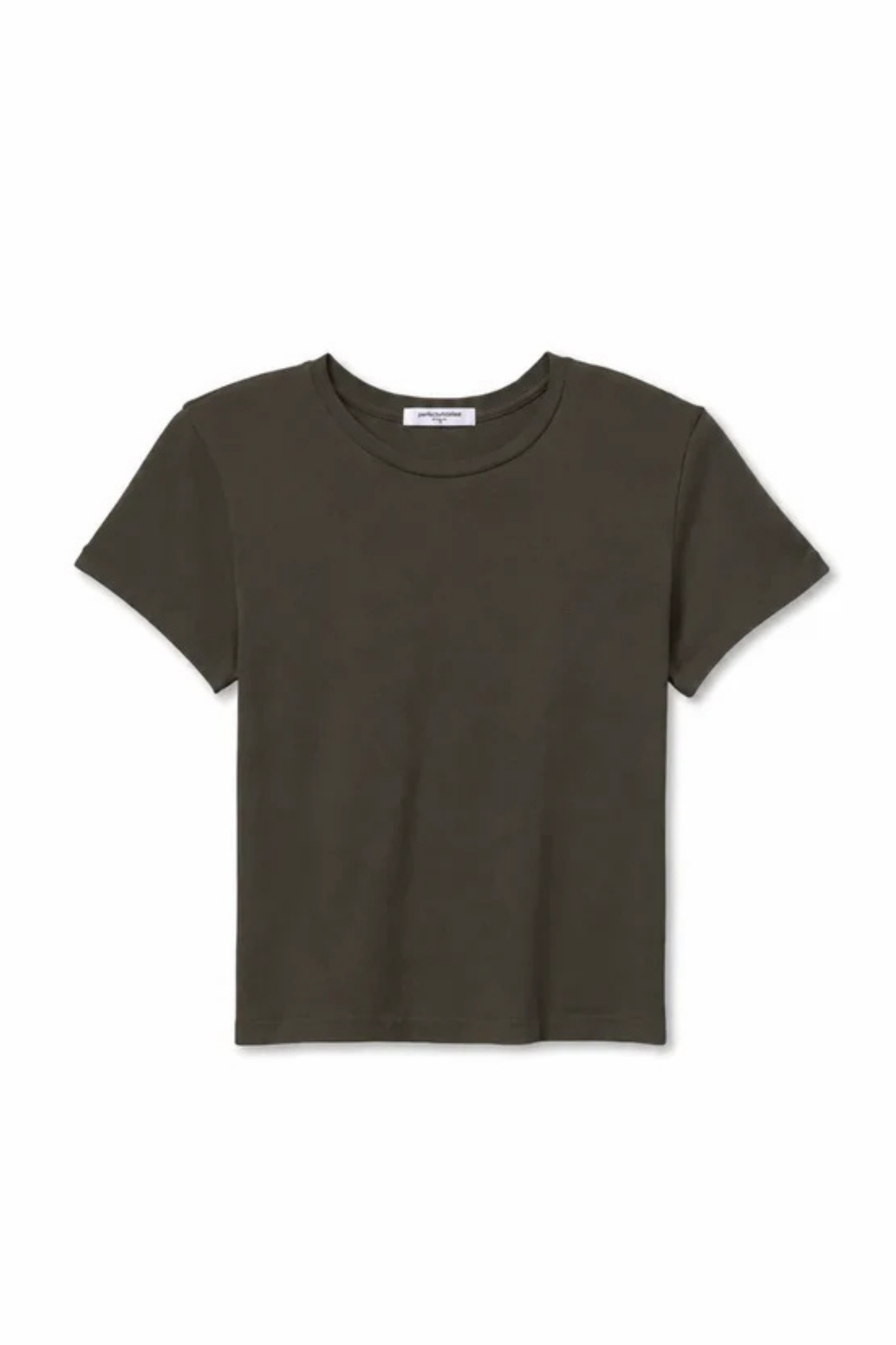 Lisa Dark Olive Slim Crew Tee