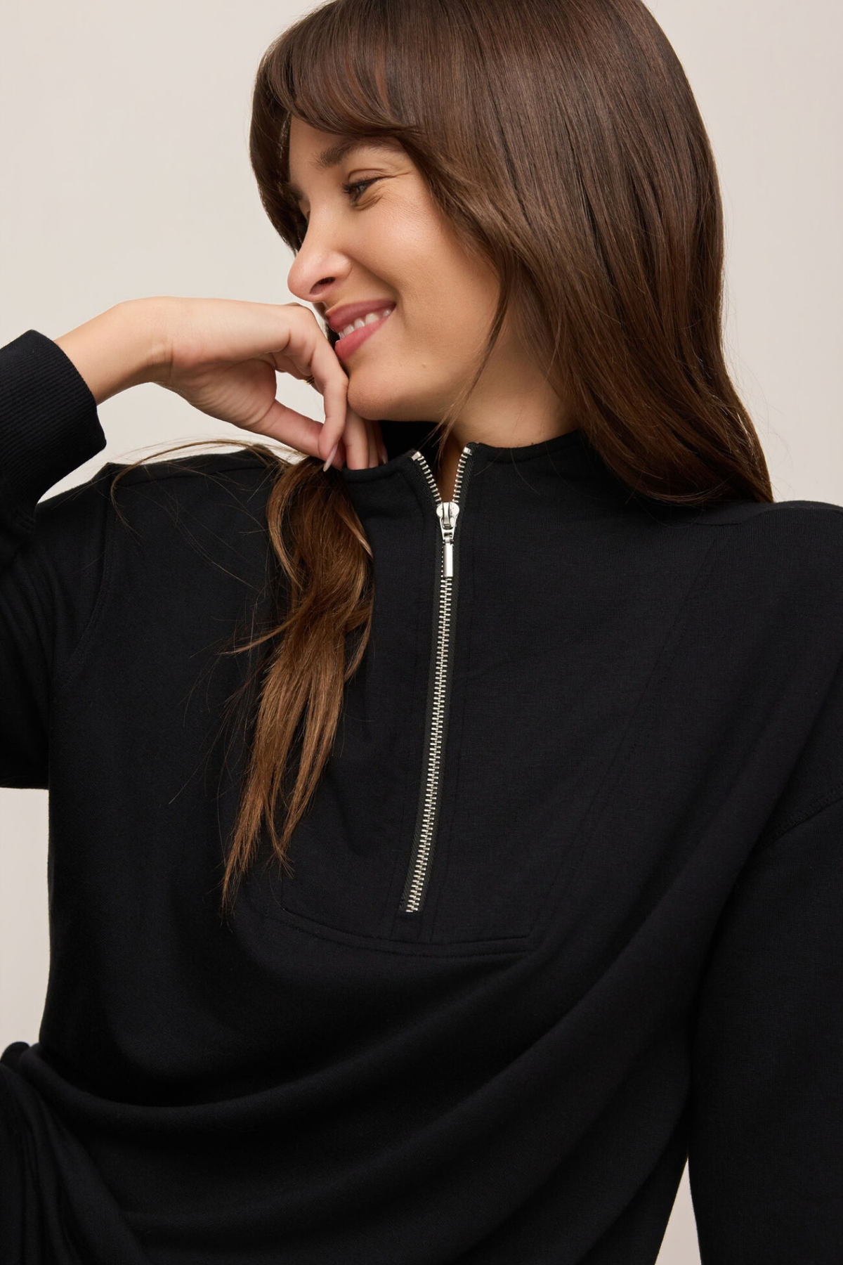 Gate Check Black Modal Pullover