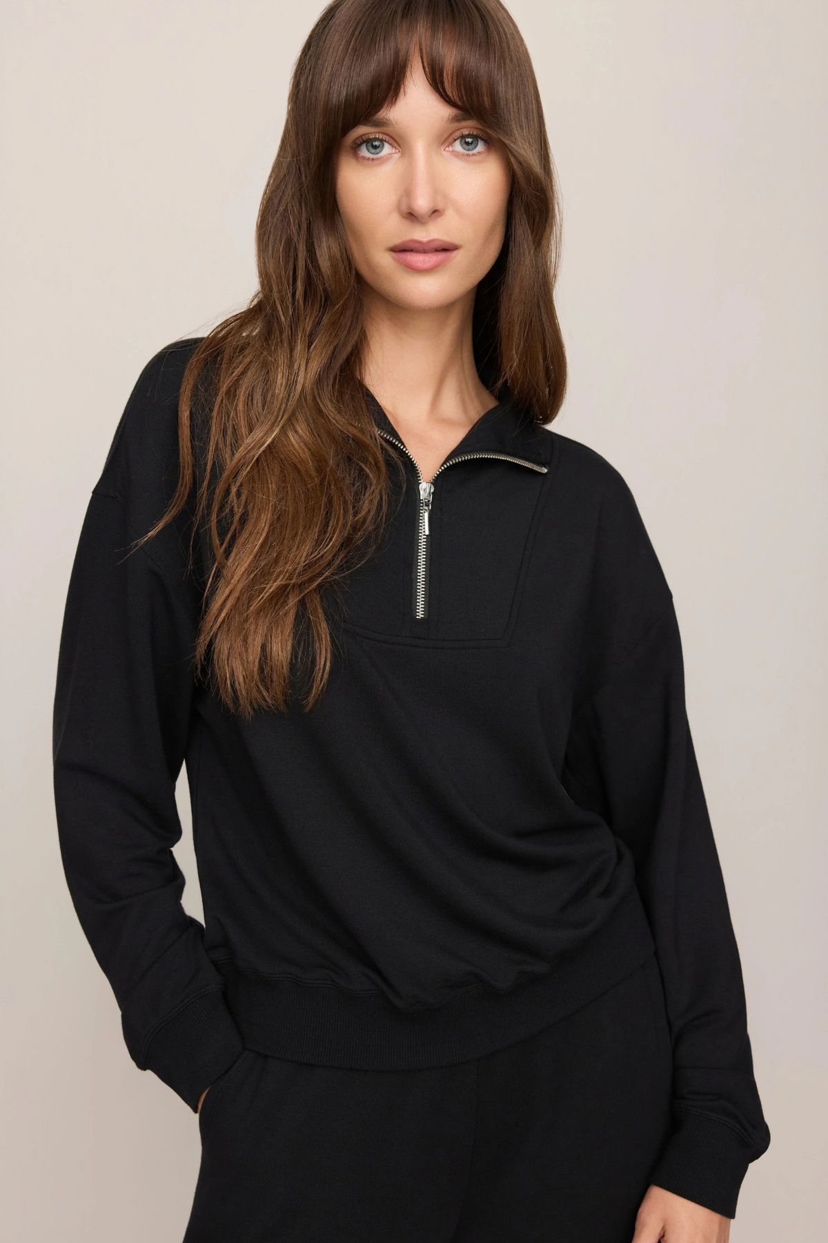 Gate Check Black Modal Pullover