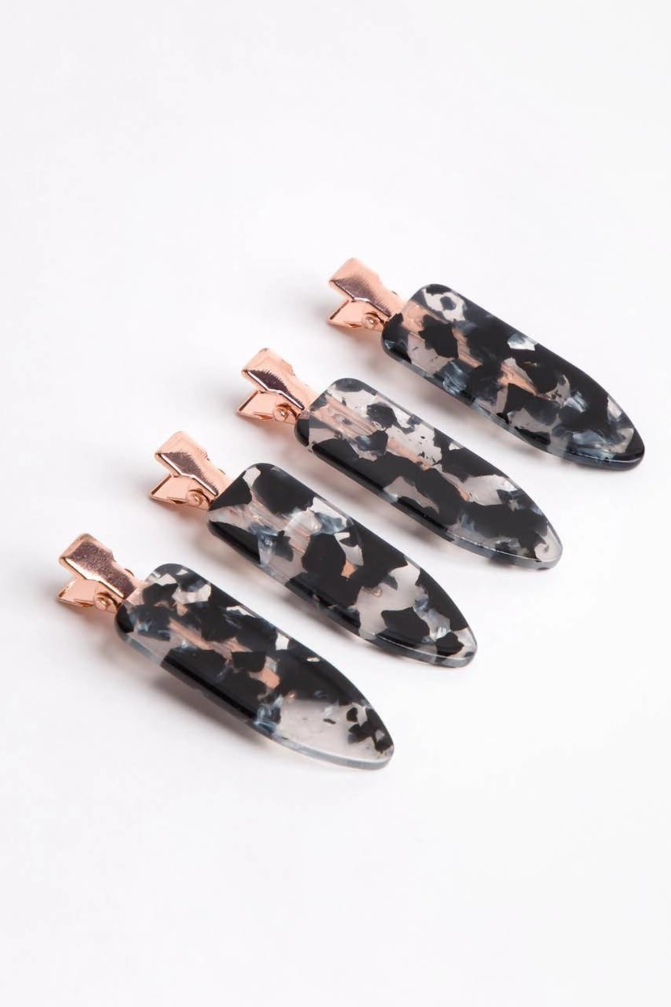 Black Terrazzo Creaseless Clips (4pc)