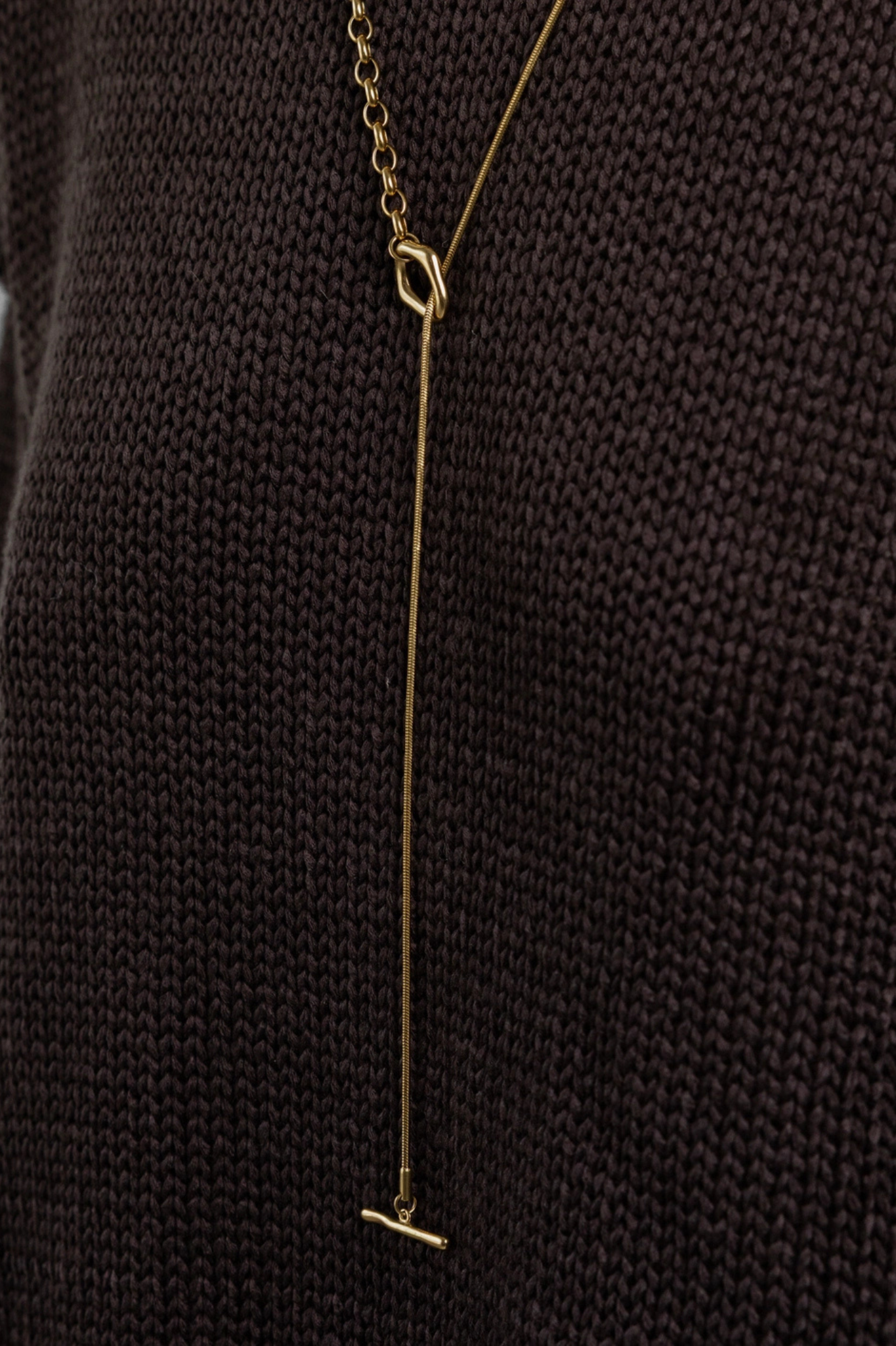 Gold Dual Chain Toggle Necklace