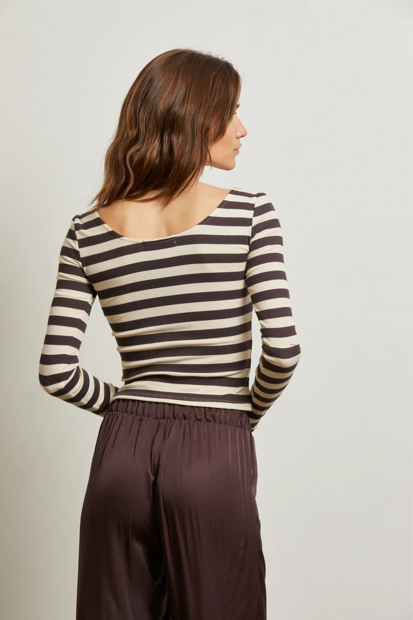 Anya Mocha Stripe Top