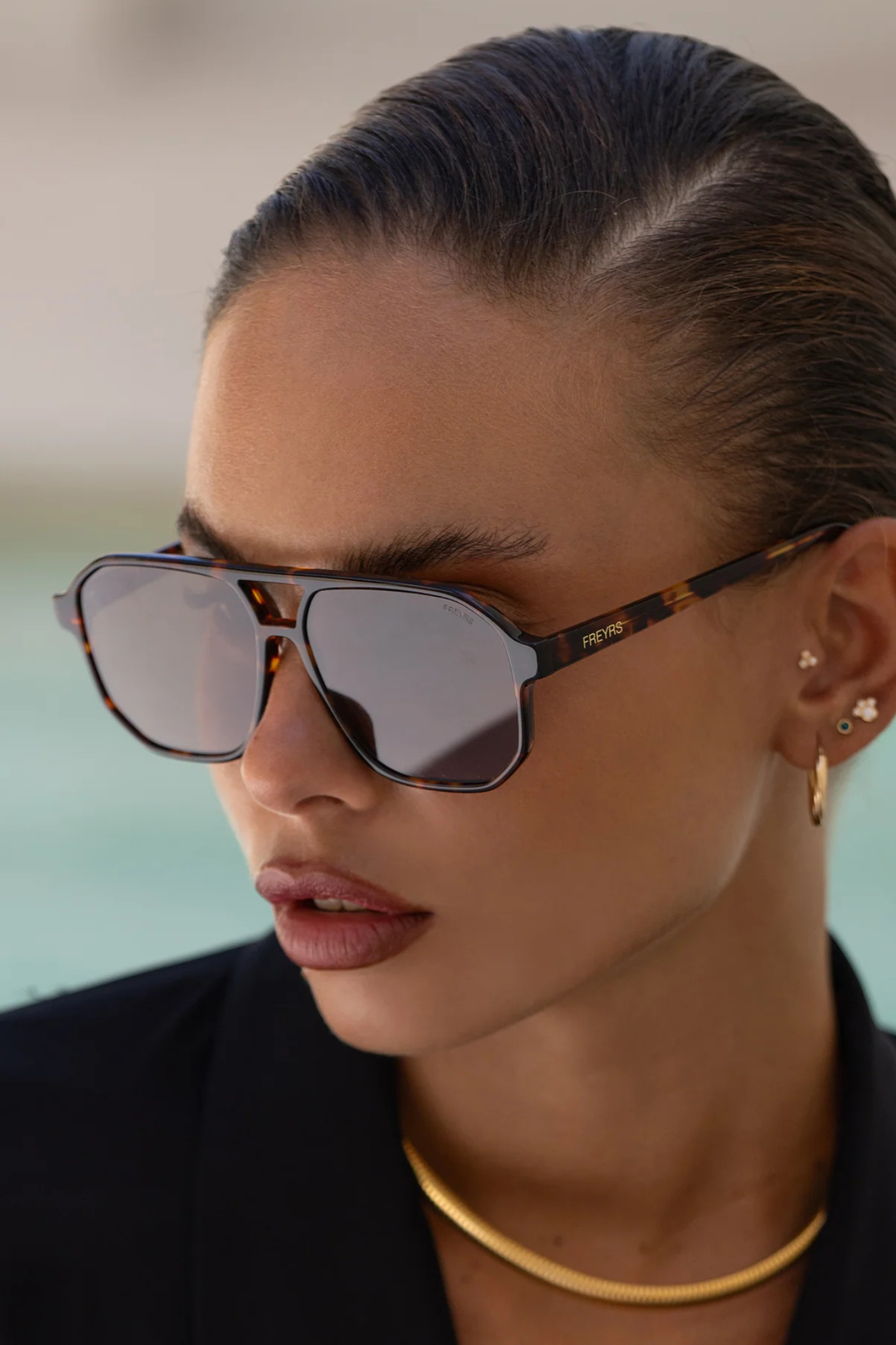 Billie Dark Tortoise Acetate Aviator Sunglasses