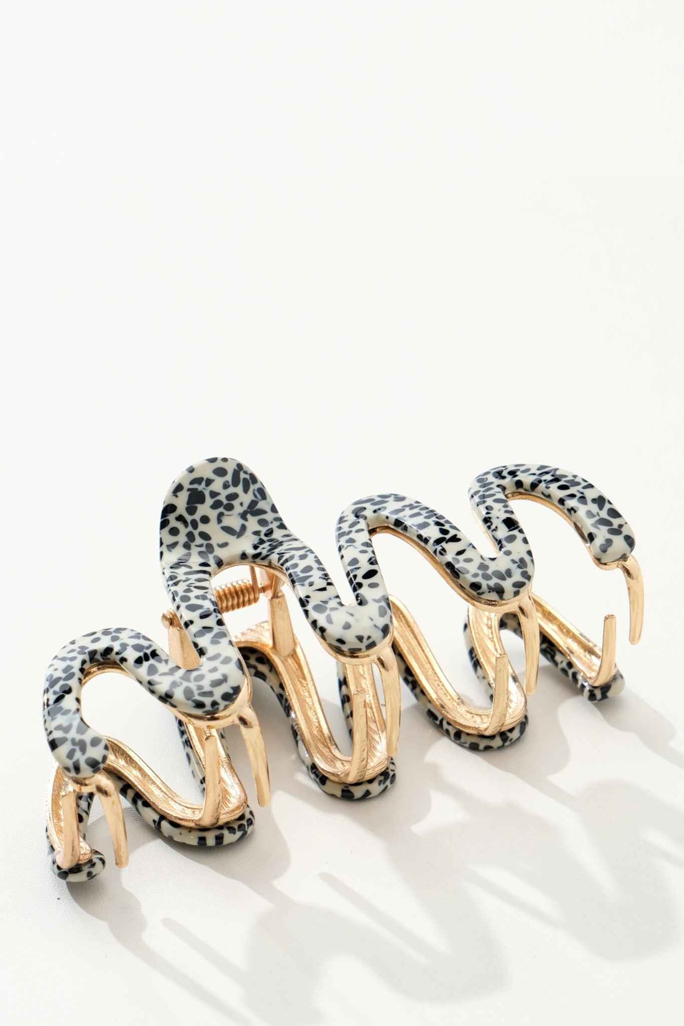 Willow Speckled Large Squiggle Metal Claw Clip