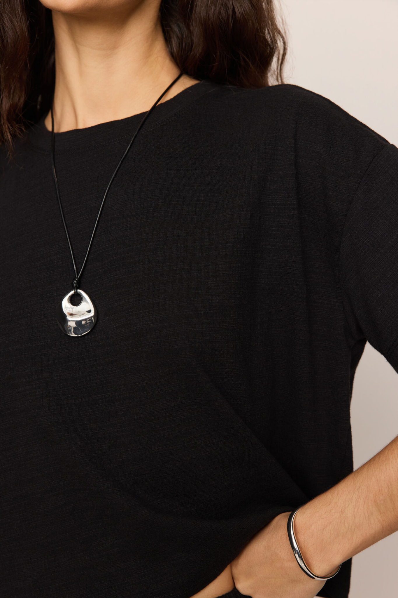 Sway Textured Black Tee