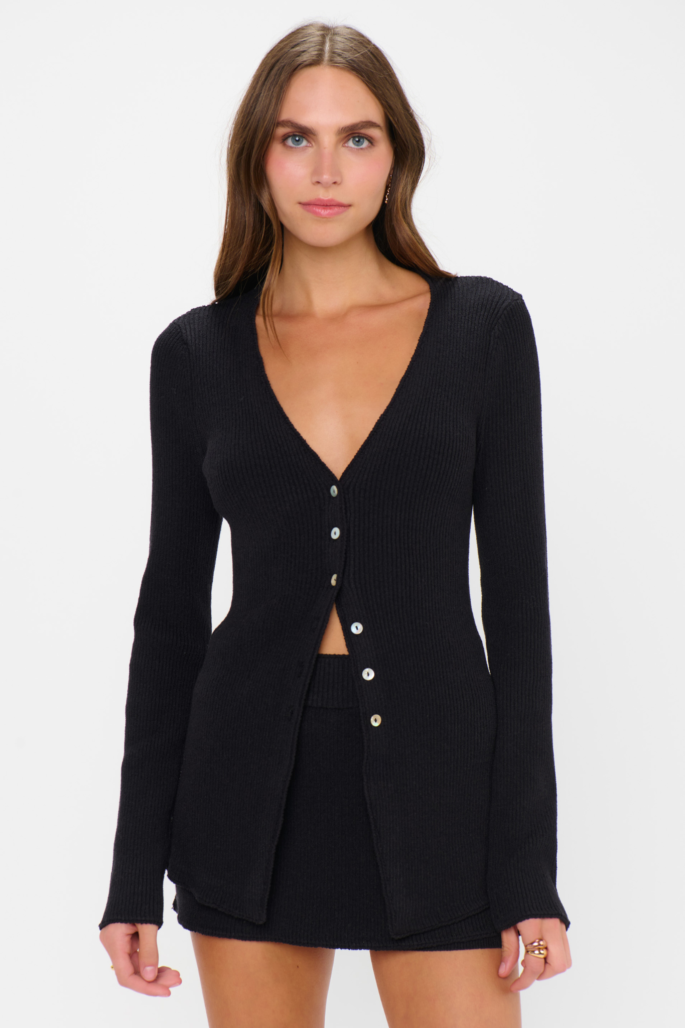 Josie Black Rib Knit Skort