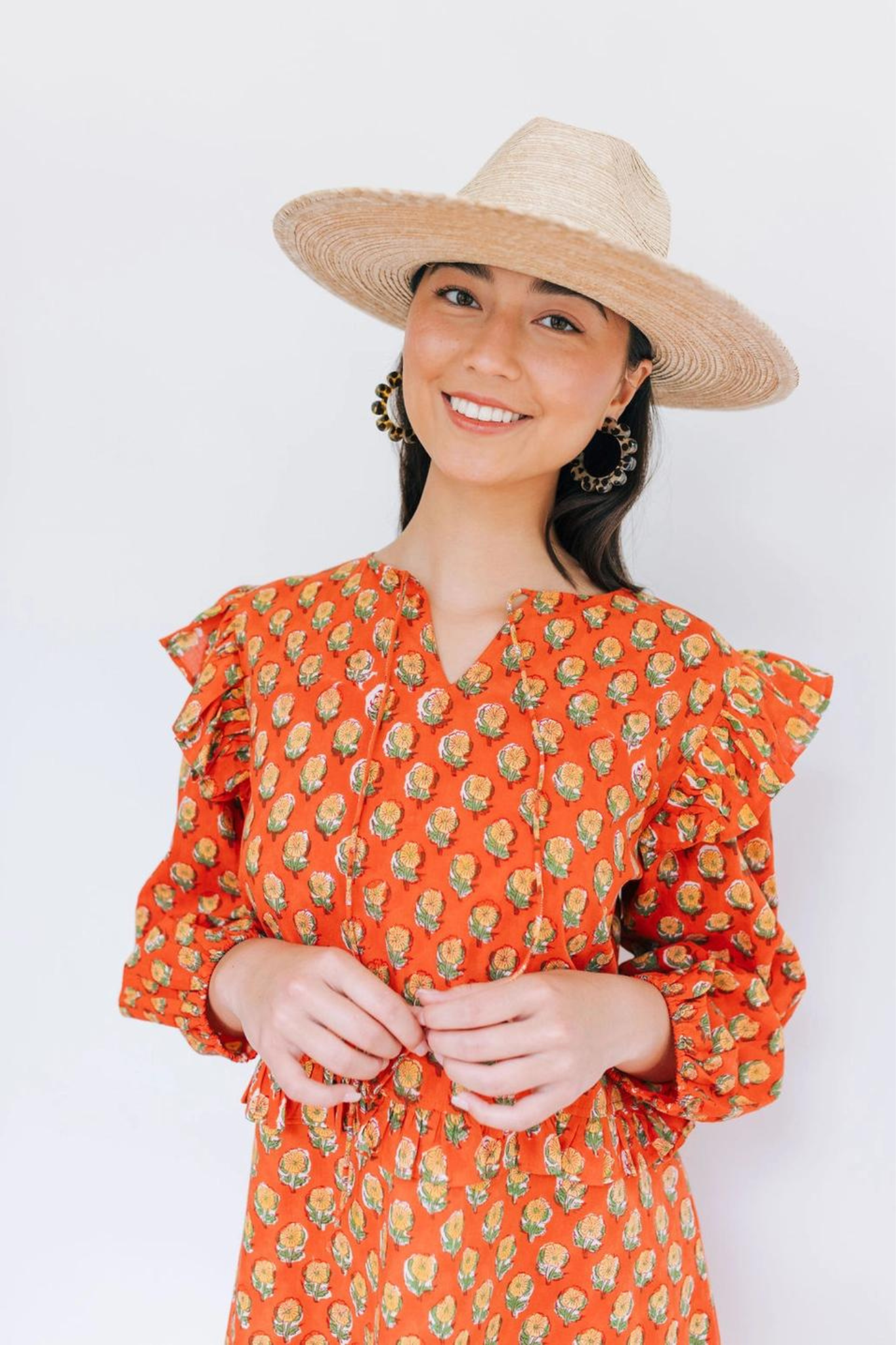 Tortoise Flower Hoops