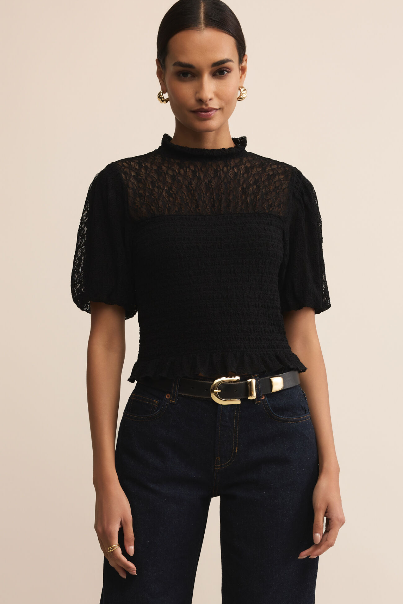 Glimpse Black Lace Top