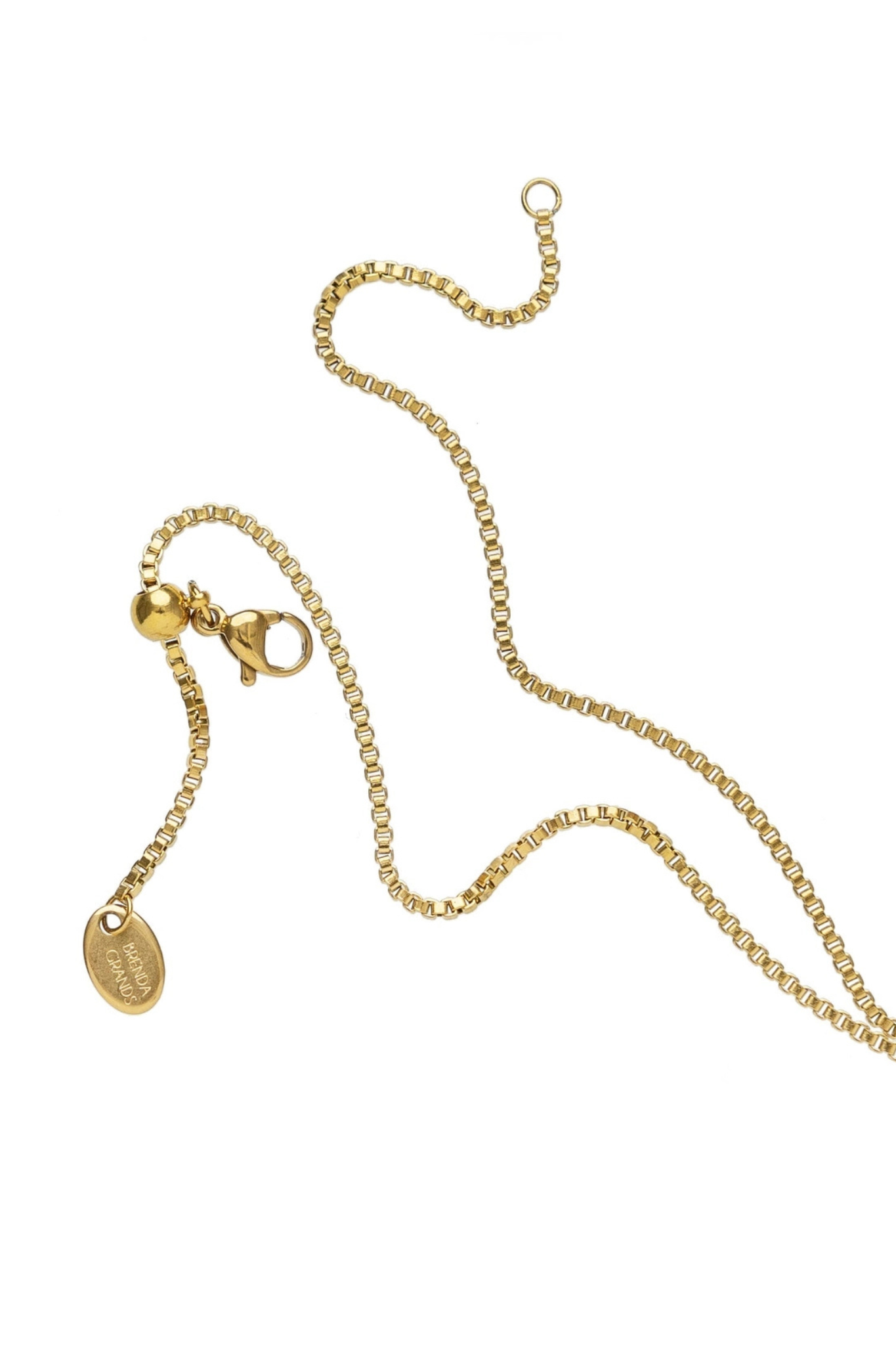 Gold Box Chain Pearl Necklace