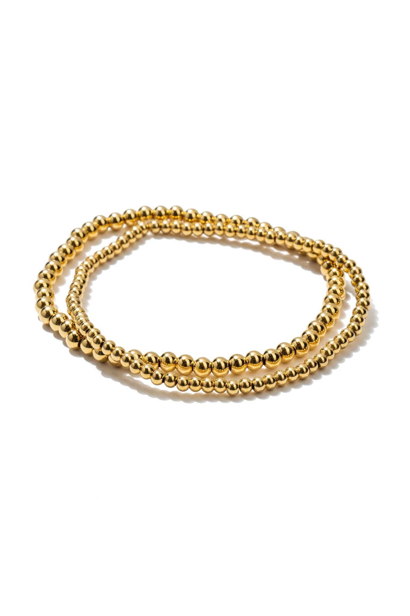 Dainty Gold Double Beaded Bracelet Set