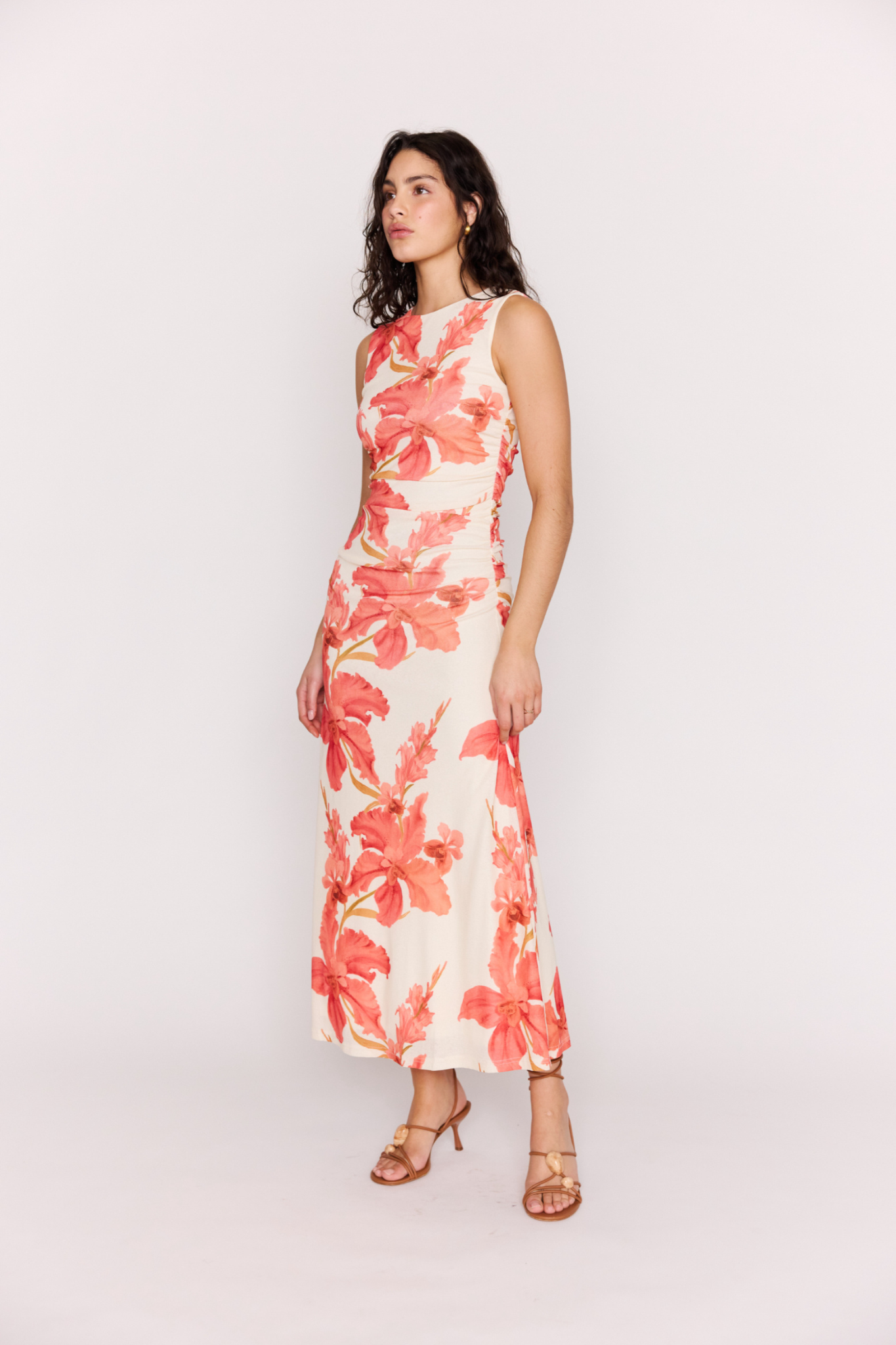 Arabella Floral Mesh Midi Dress