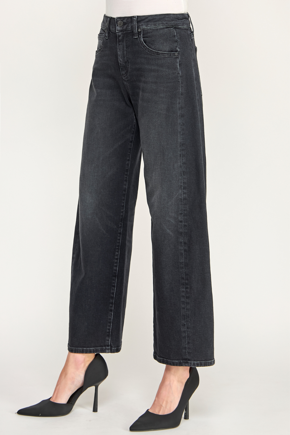 Quinn Washed Black Curve Wide Leg