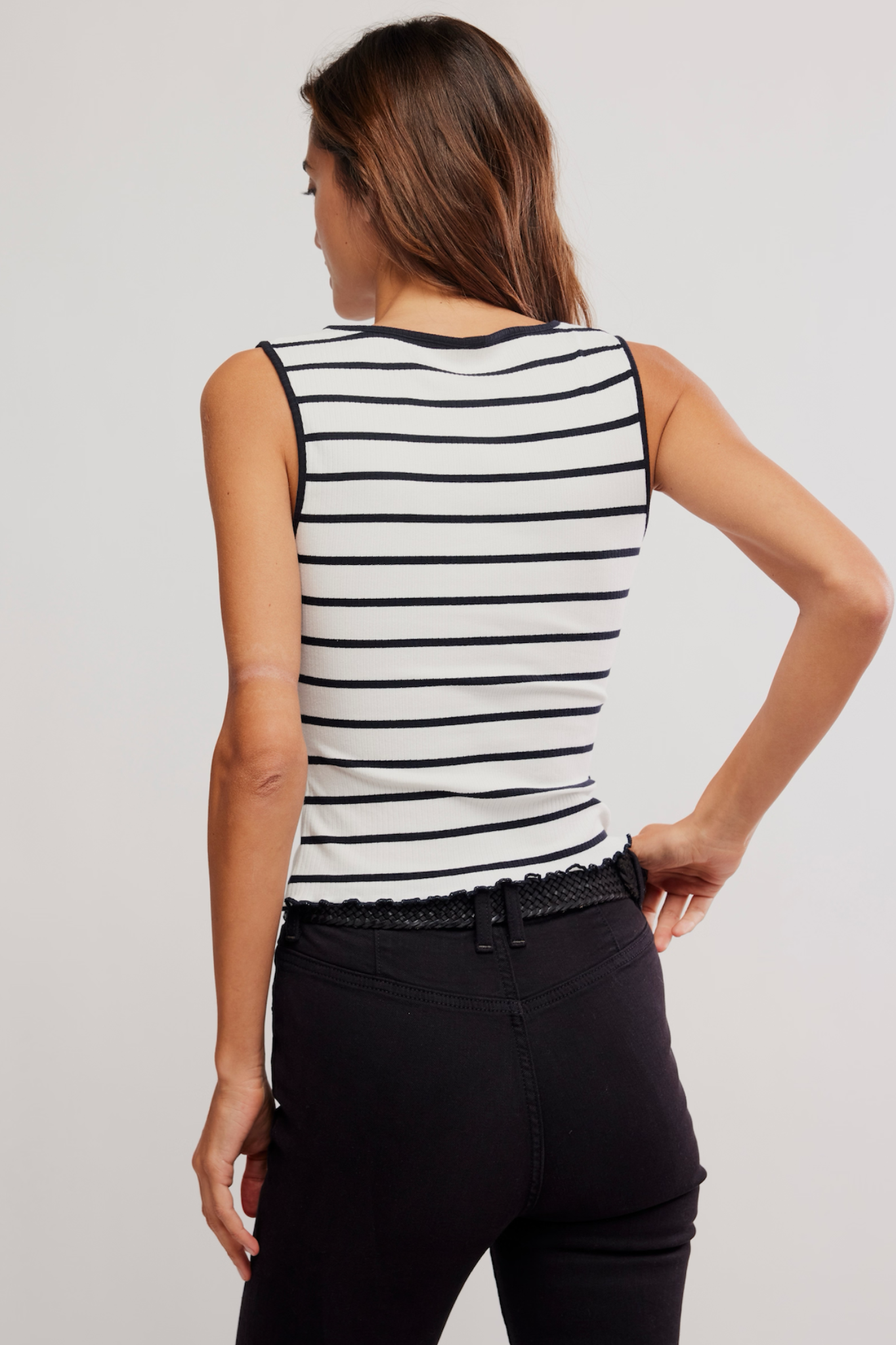 Tilly Black/White Striped Tank