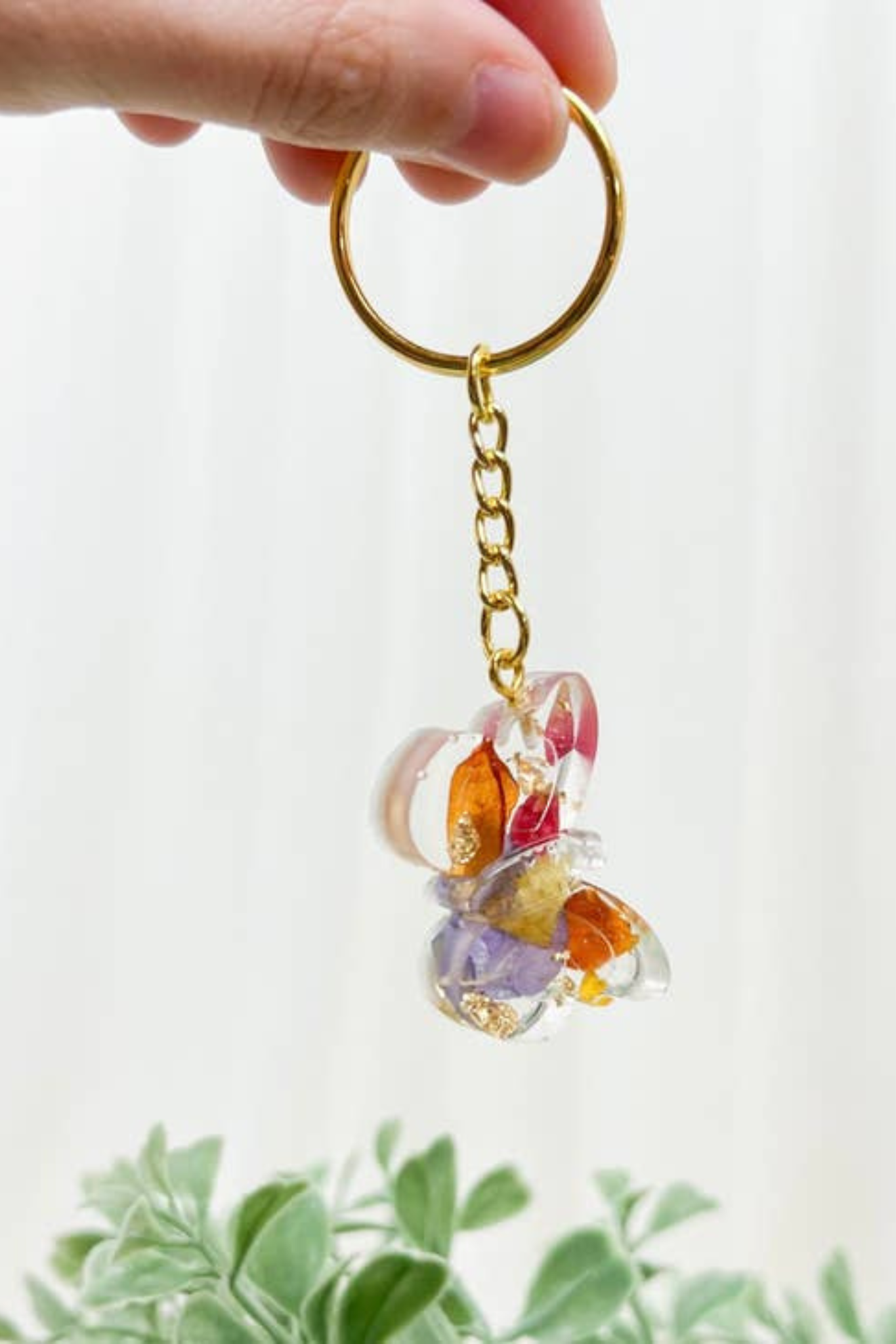 Butterfly Flower Petal Keychain