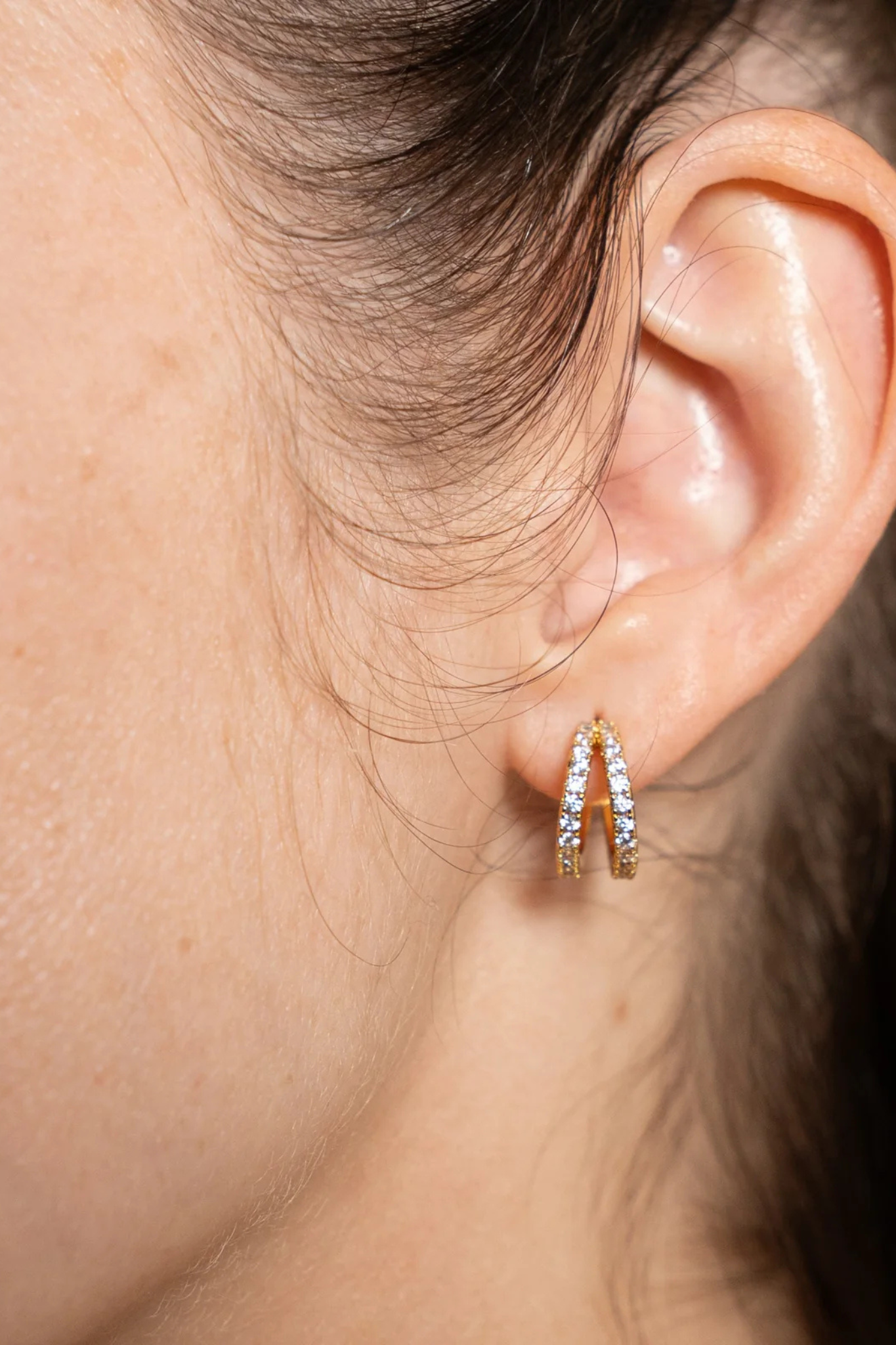 Shine Double Hoops