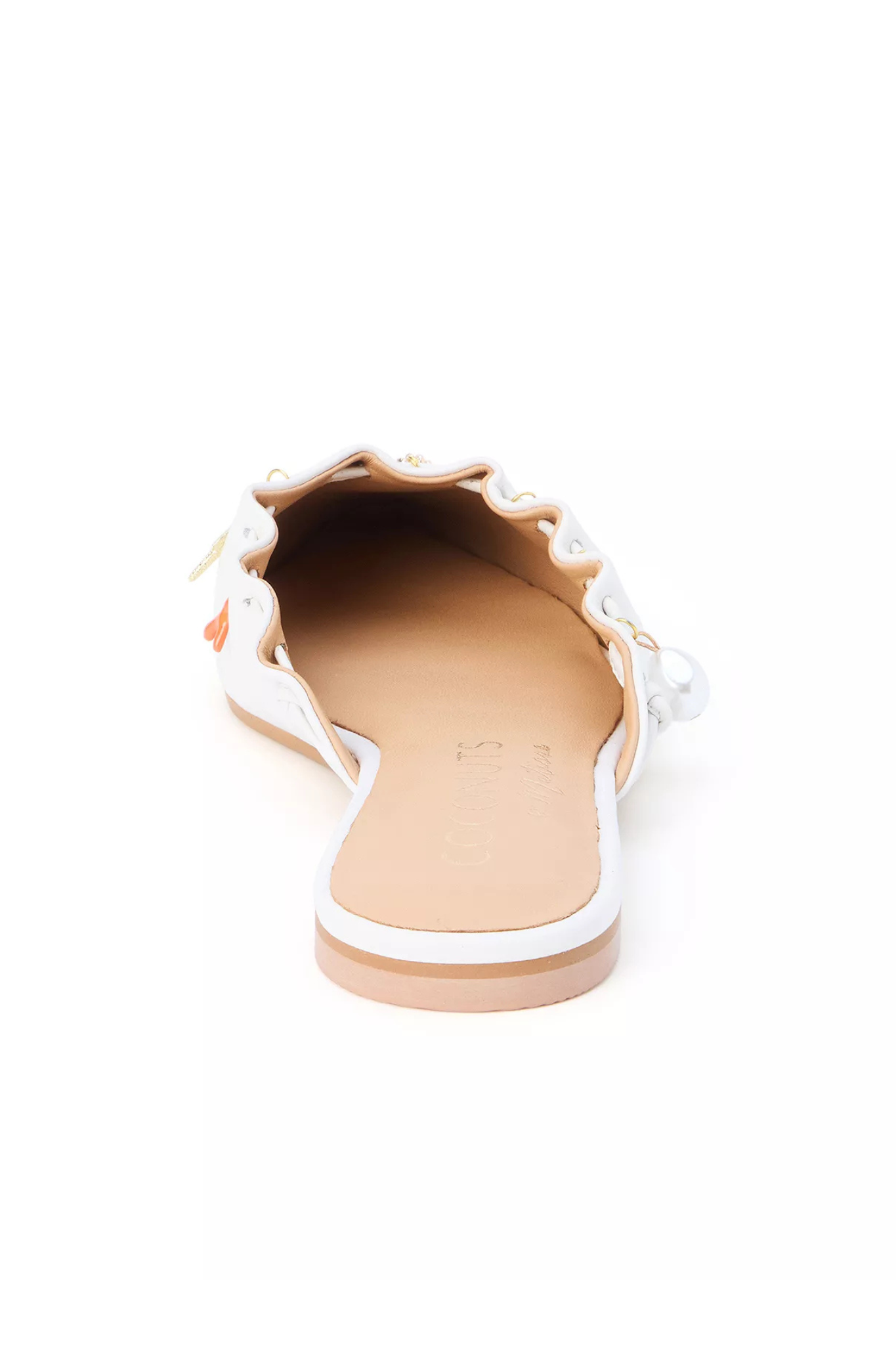 Monette White Leather Mule