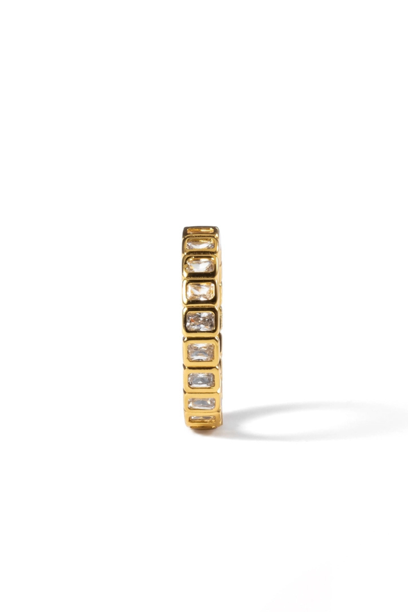 18K Gold Tennis Emerald Cut Ring