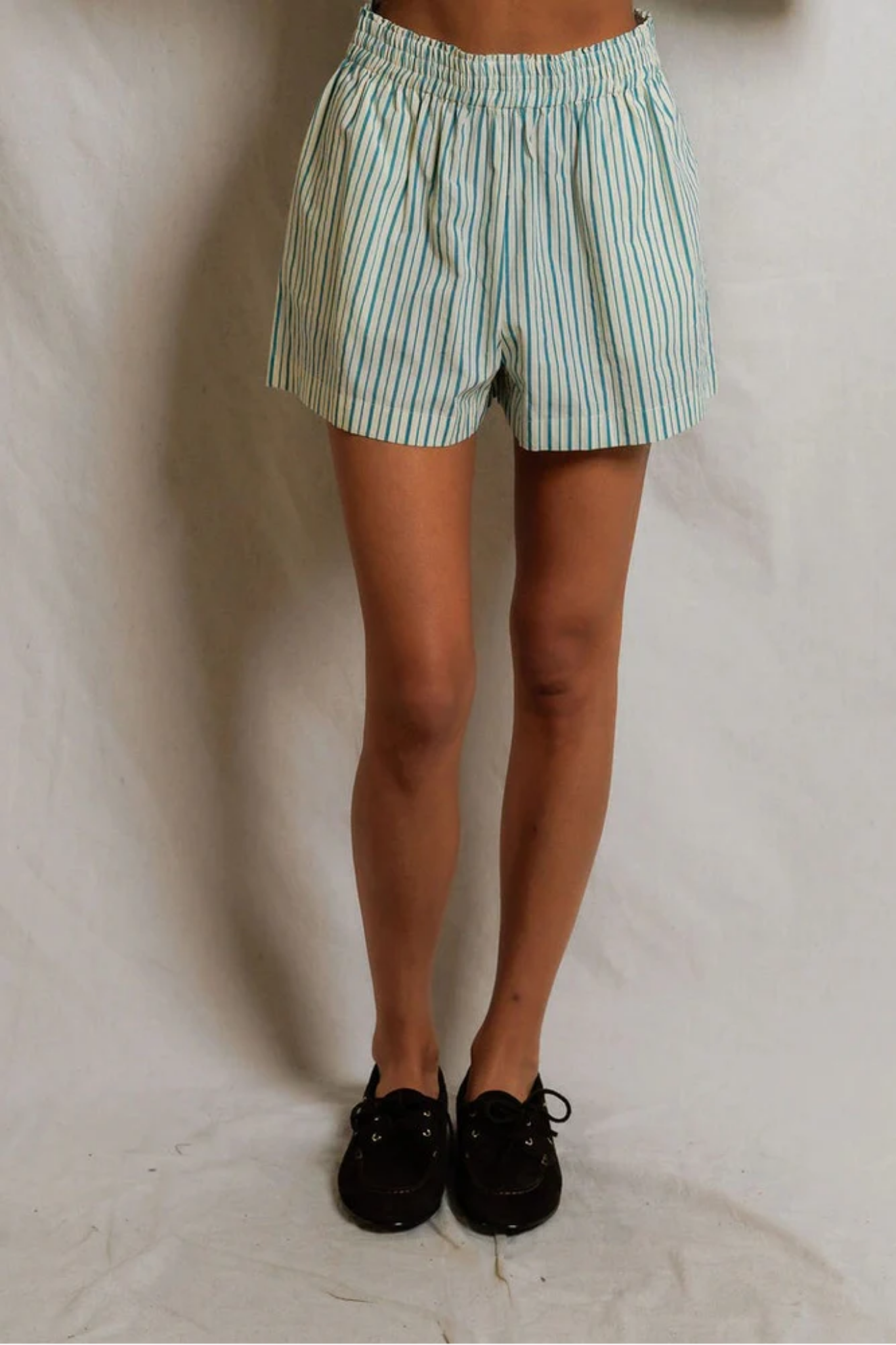 Julie Blue Stripe Poplin Short