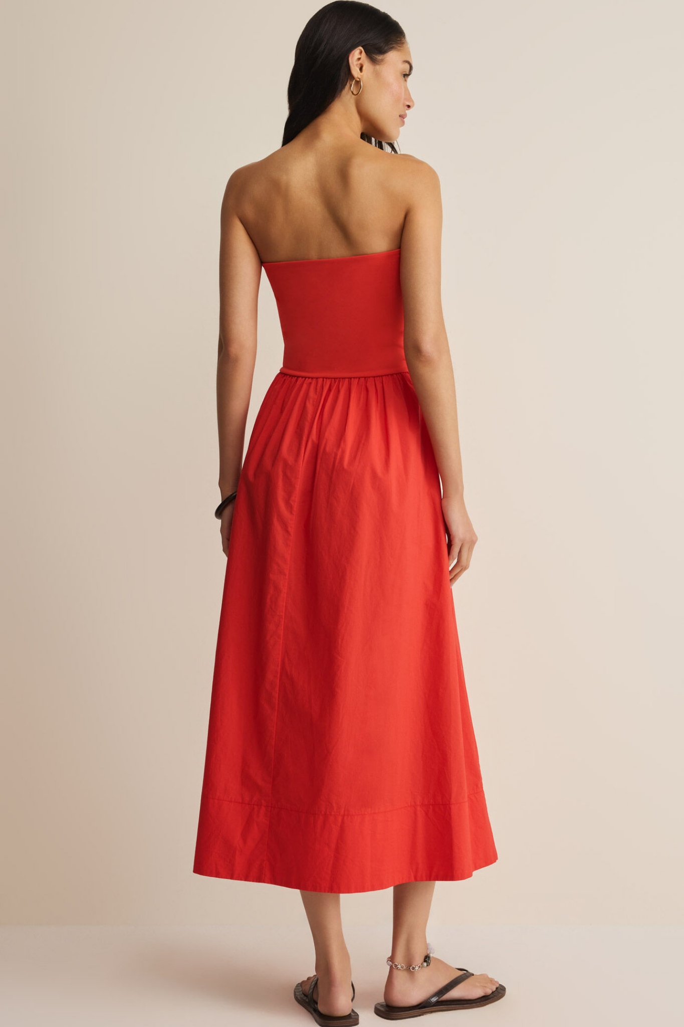 Sunsought Lychee Strapless Midi Dress