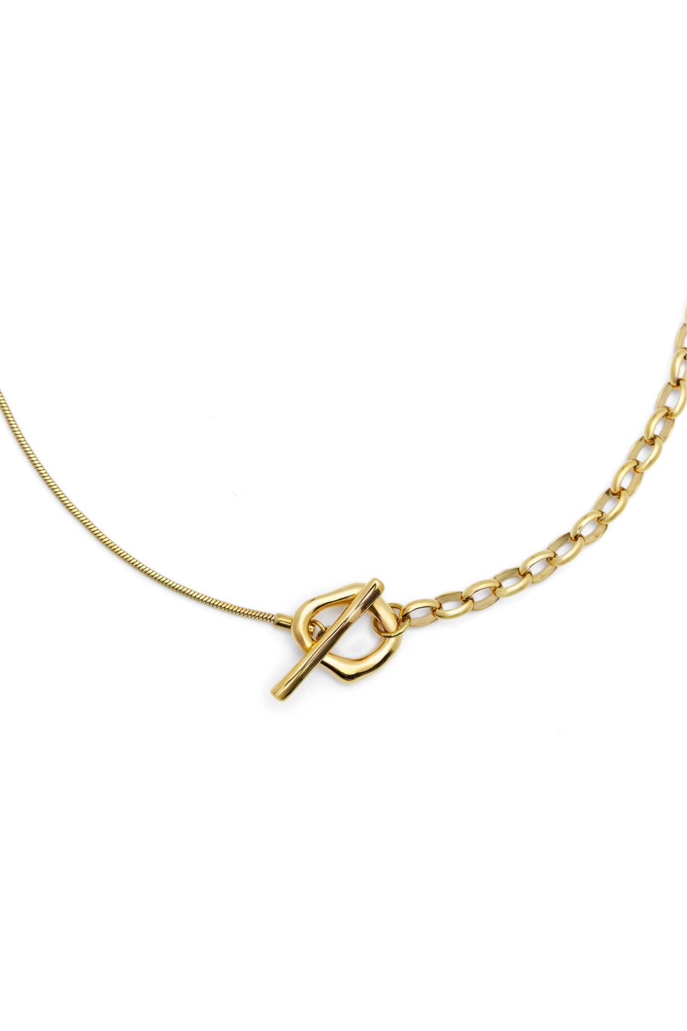 Gold Dual Chain Toggle Necklace
