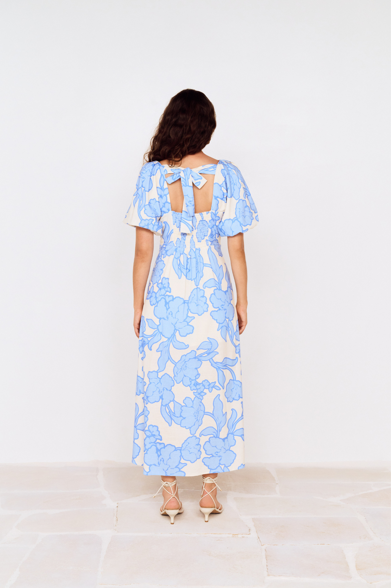Alessia Blue Floral Midi Dress