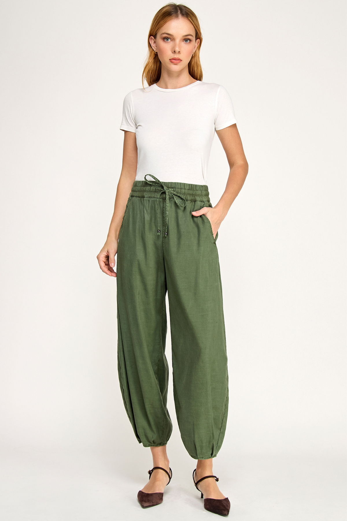 Ellie Avocado Mini Balloon Pant