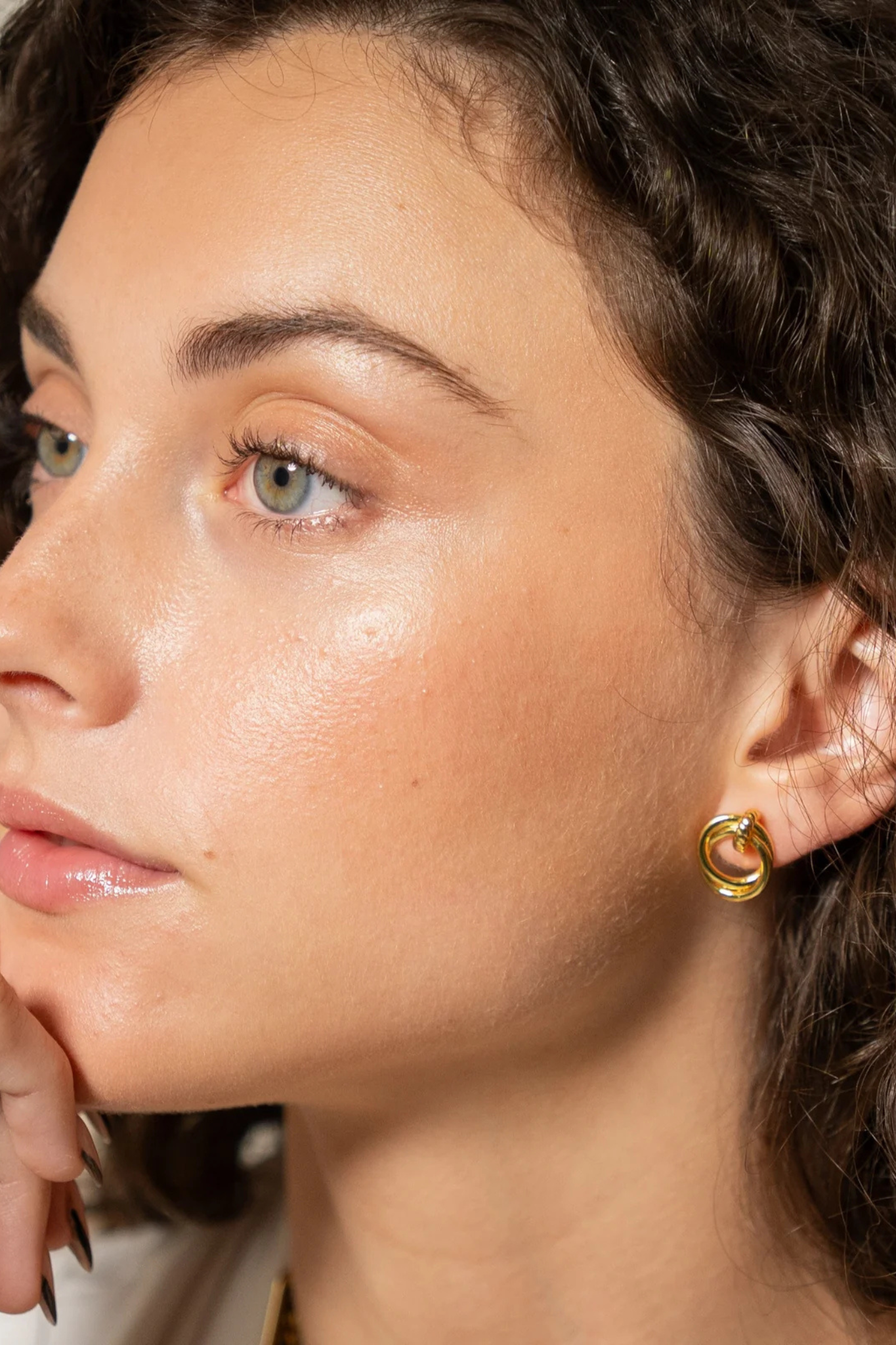 Gold Looped Duo Studs