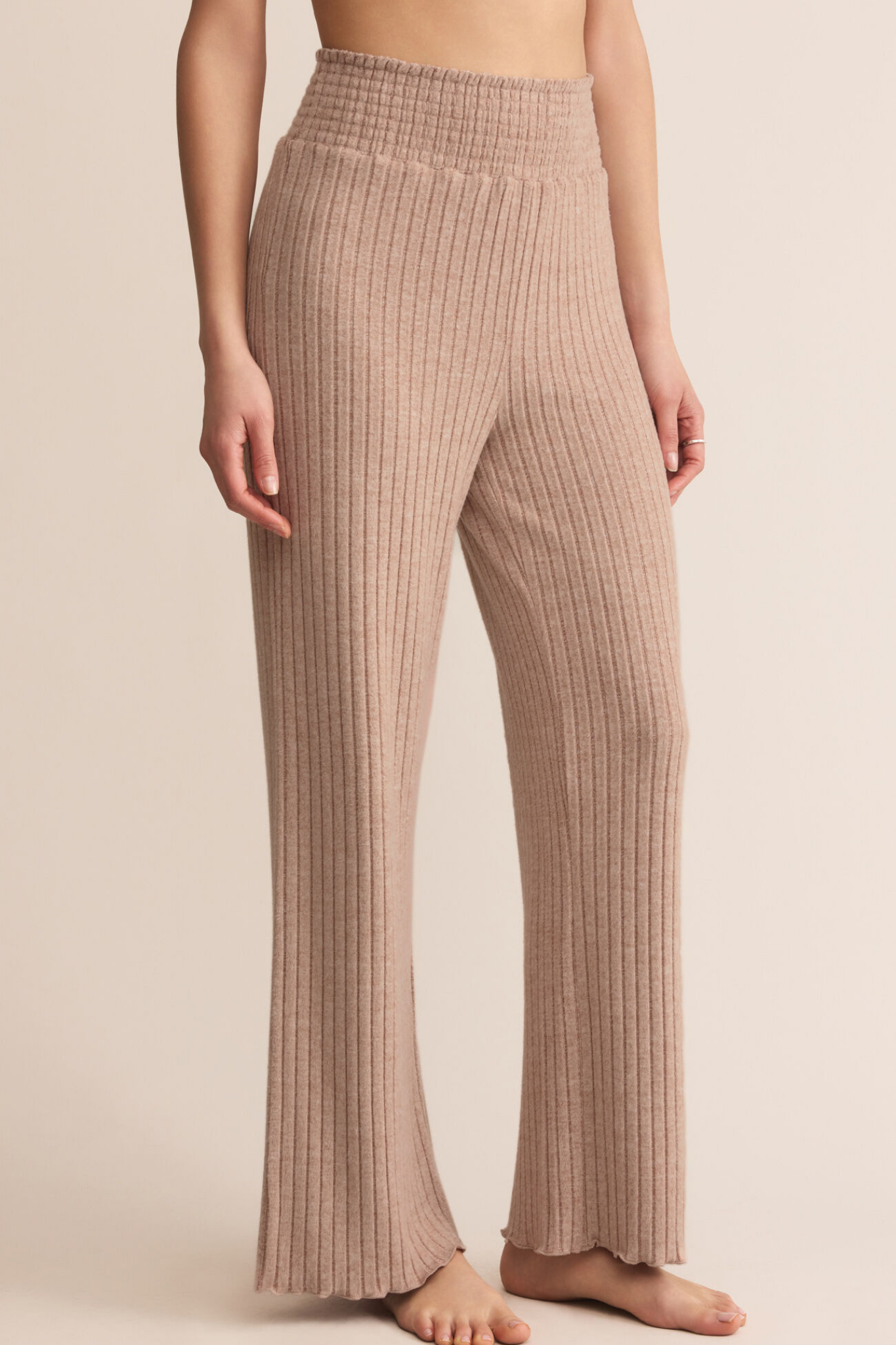 Dawn Iced Coffee Smocked Rib Pant