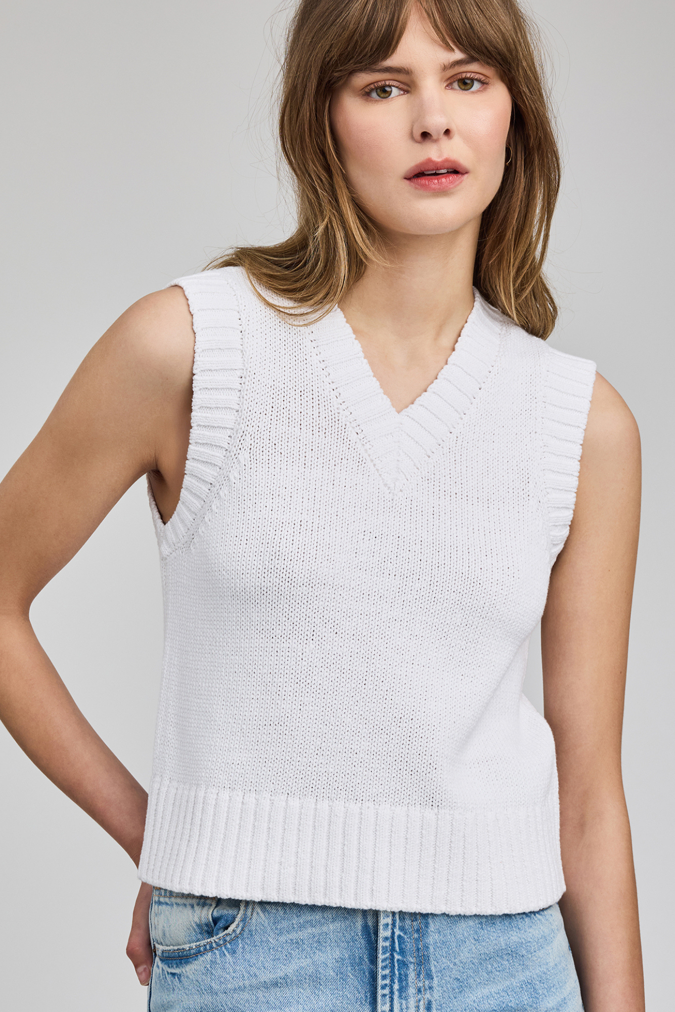 Pippa White Sweater Vest