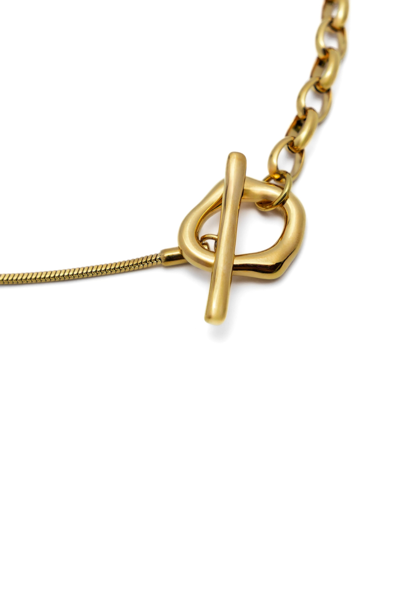 Gold Dual Chain Toggle Necklace