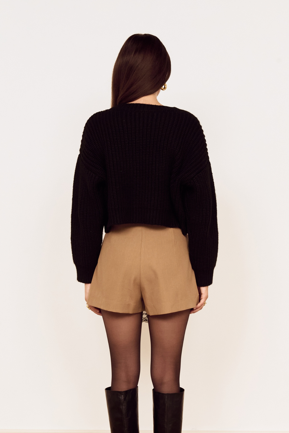 Lumen Black Crop Cardigan