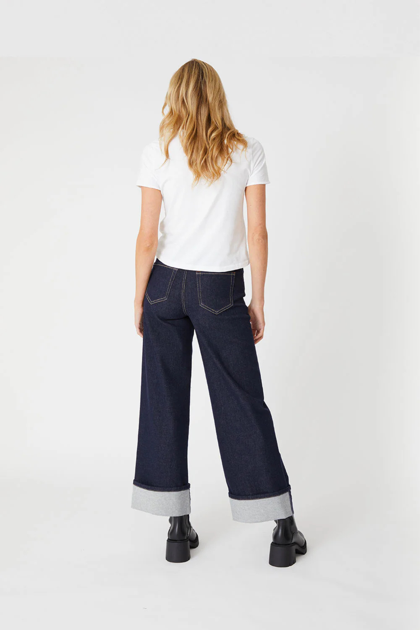 Tribeca Stay Blue Wide Cuff Denim
