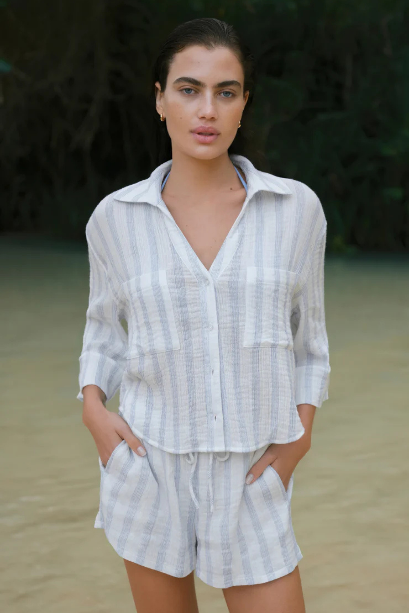 Helena Sea Salt Striped Top