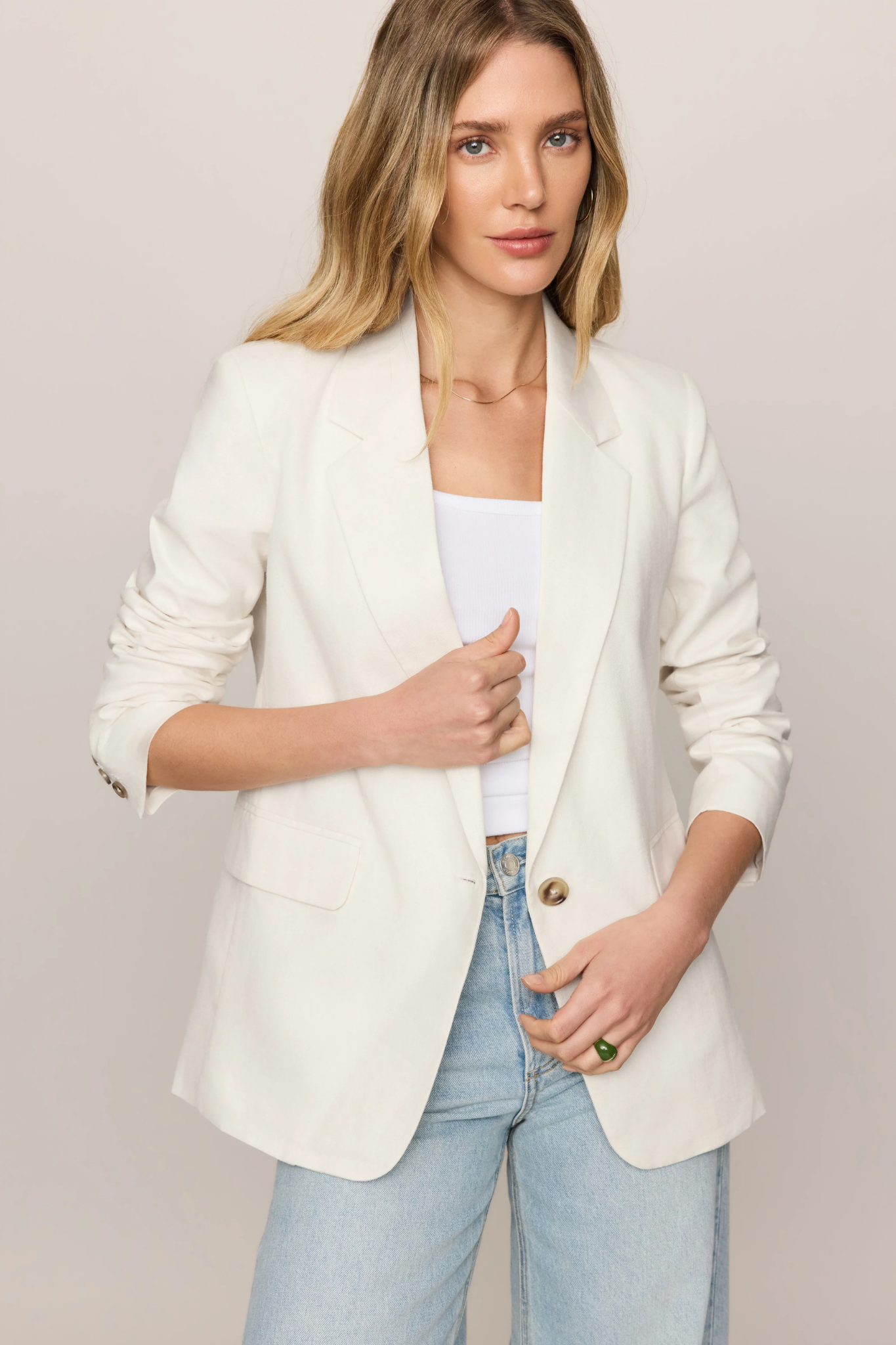 Evan Cloud Linen Blazer