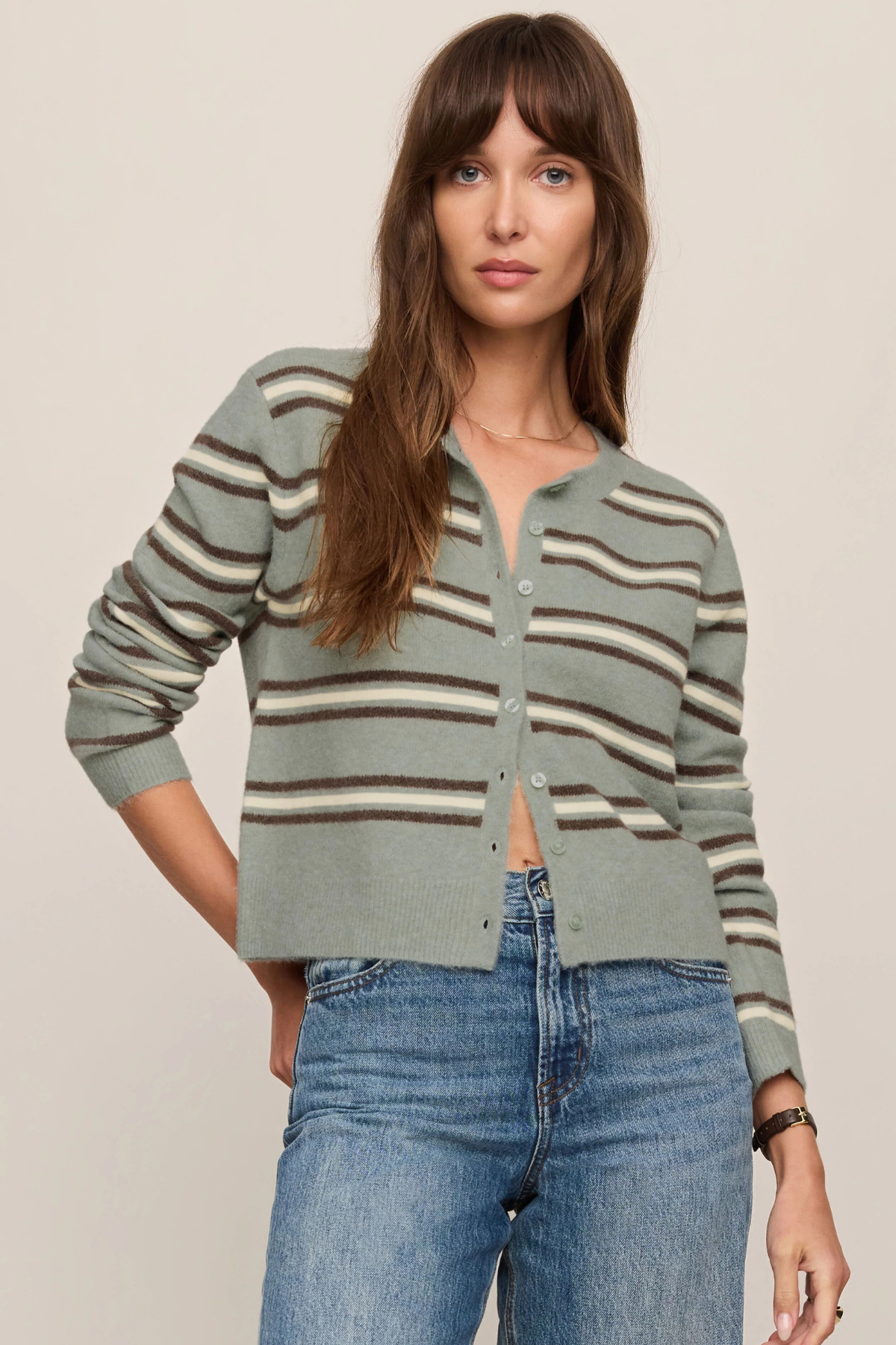 Medina Aqua Cloud Stripe Cardigan