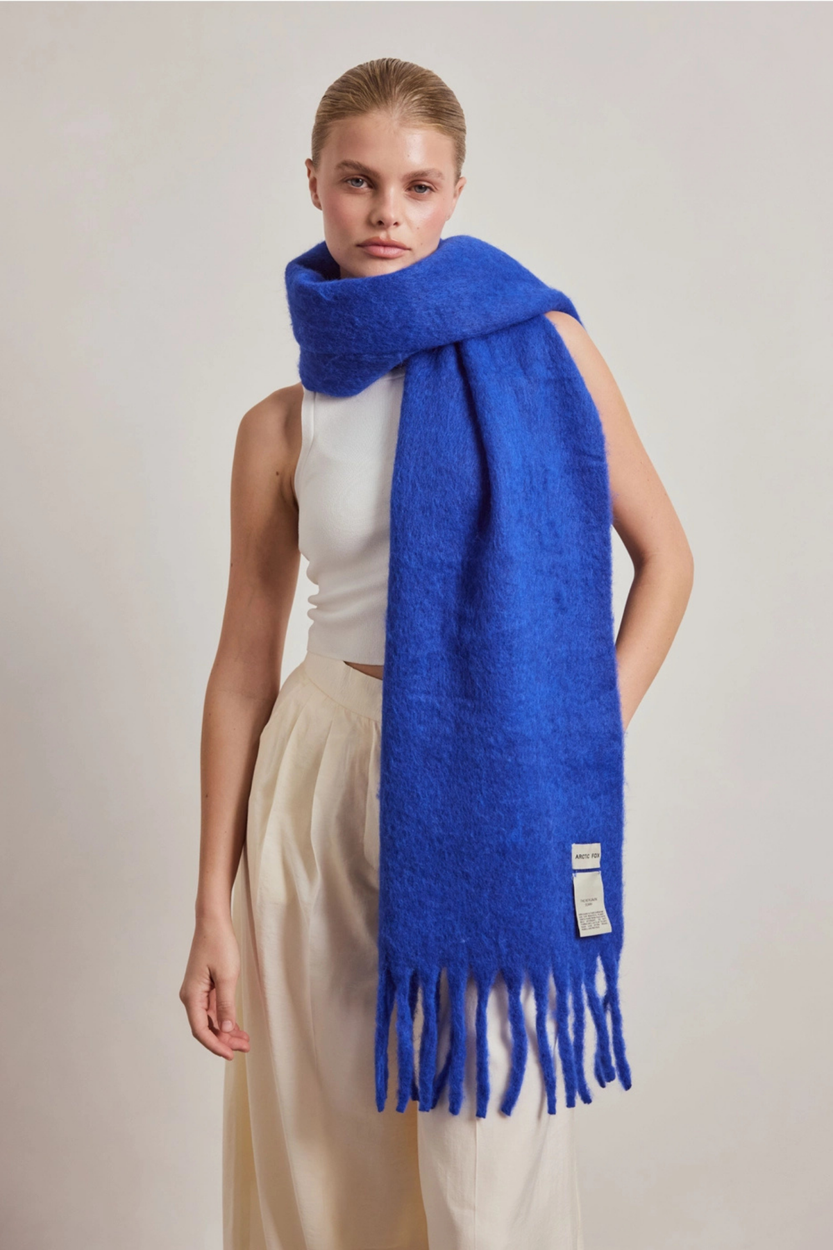 Electric Blue Wool Scarf