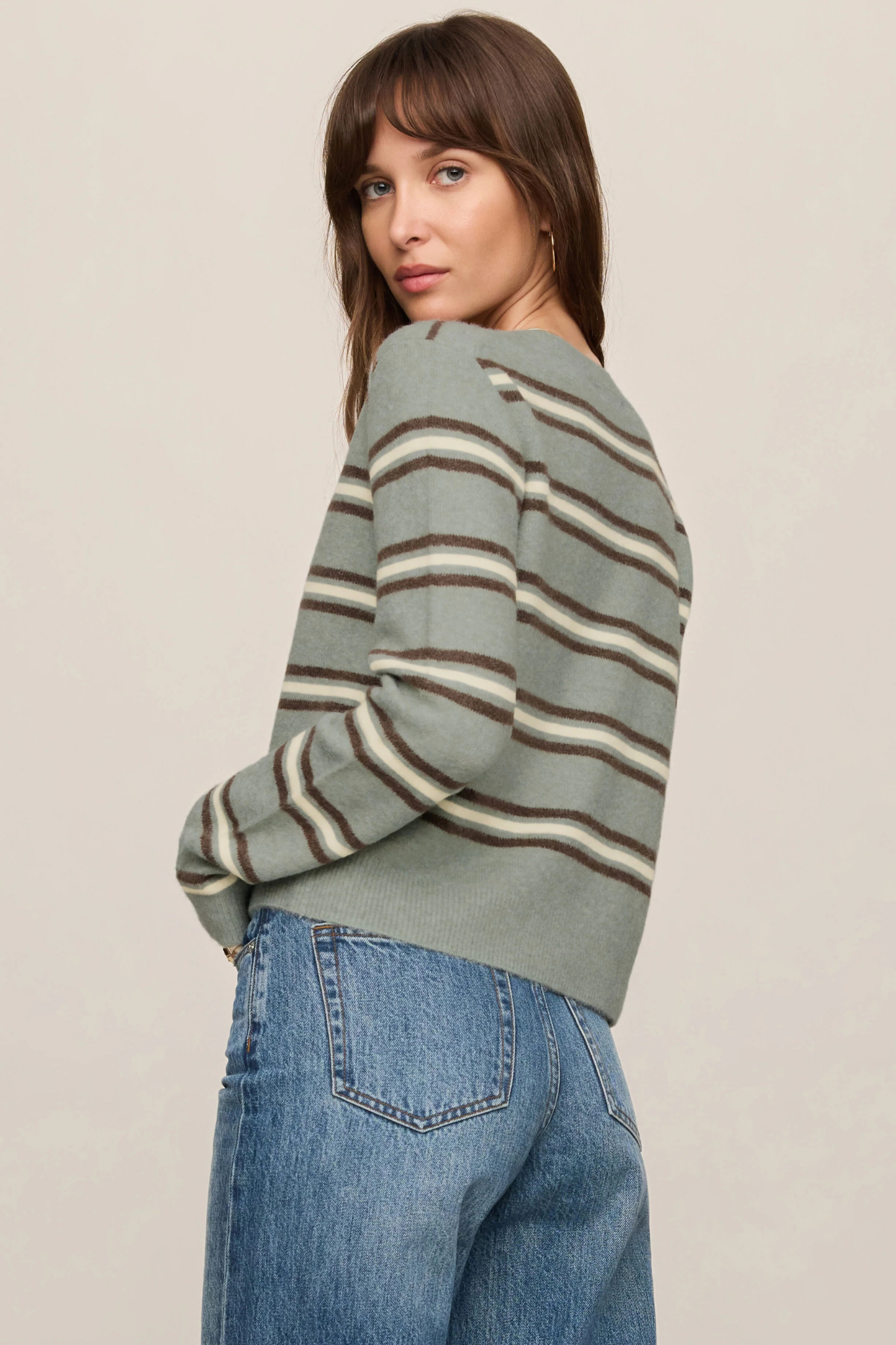 Medina Aqua Cloud Stripe Cardigan