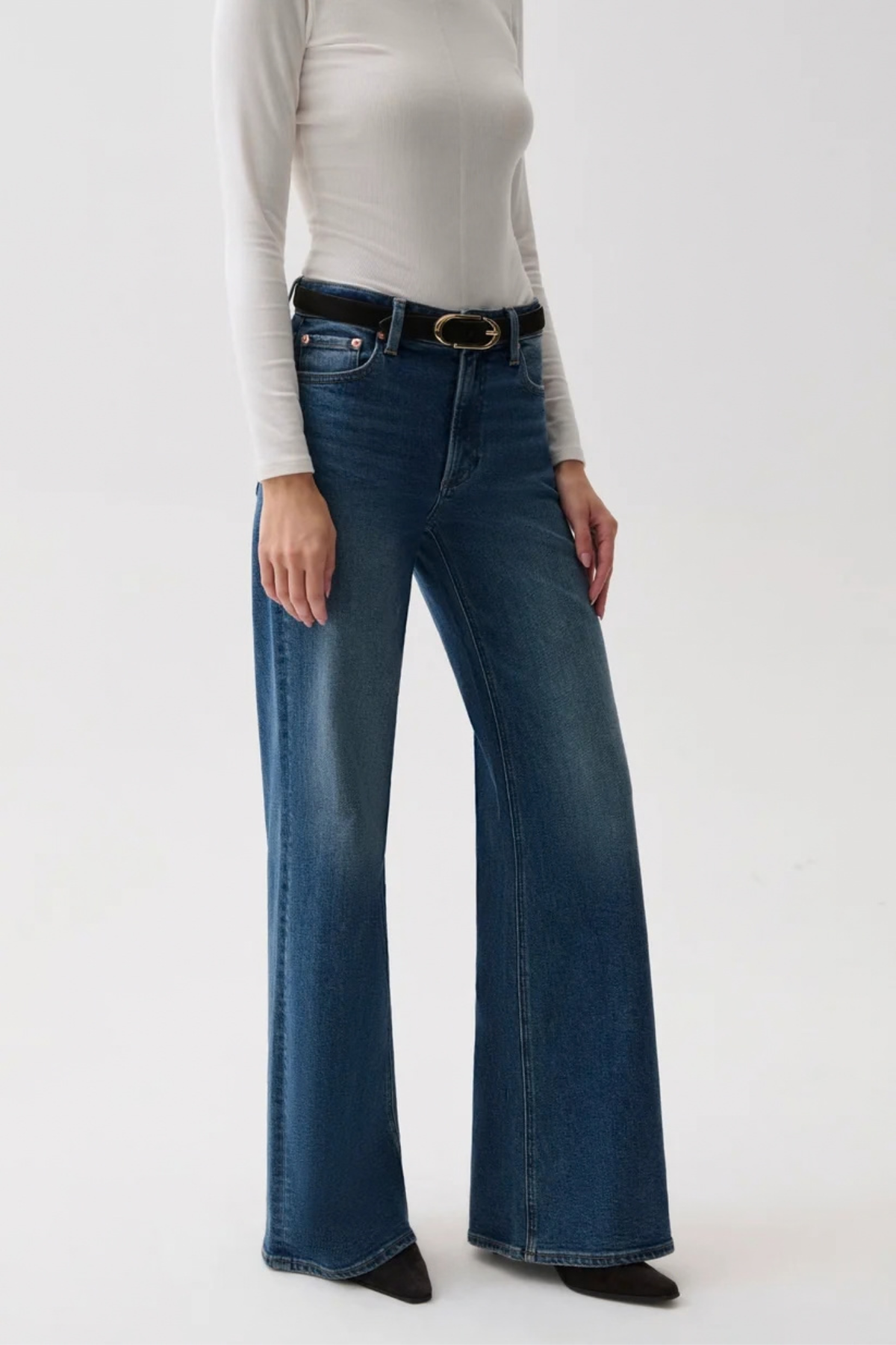 Vivian Blue Depths Mid Rise Wide Leg