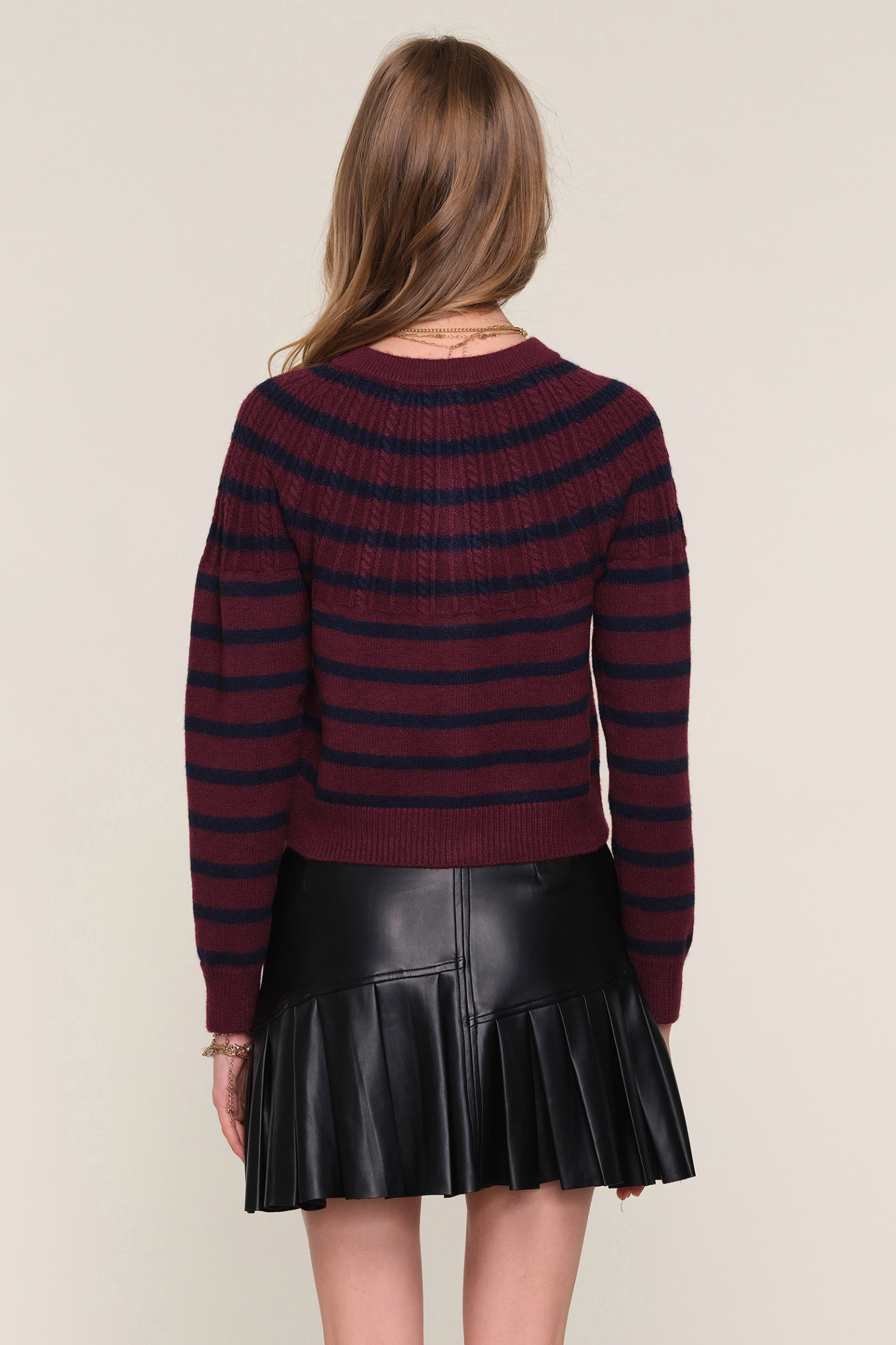 Selene Merlot Stripe Cardi