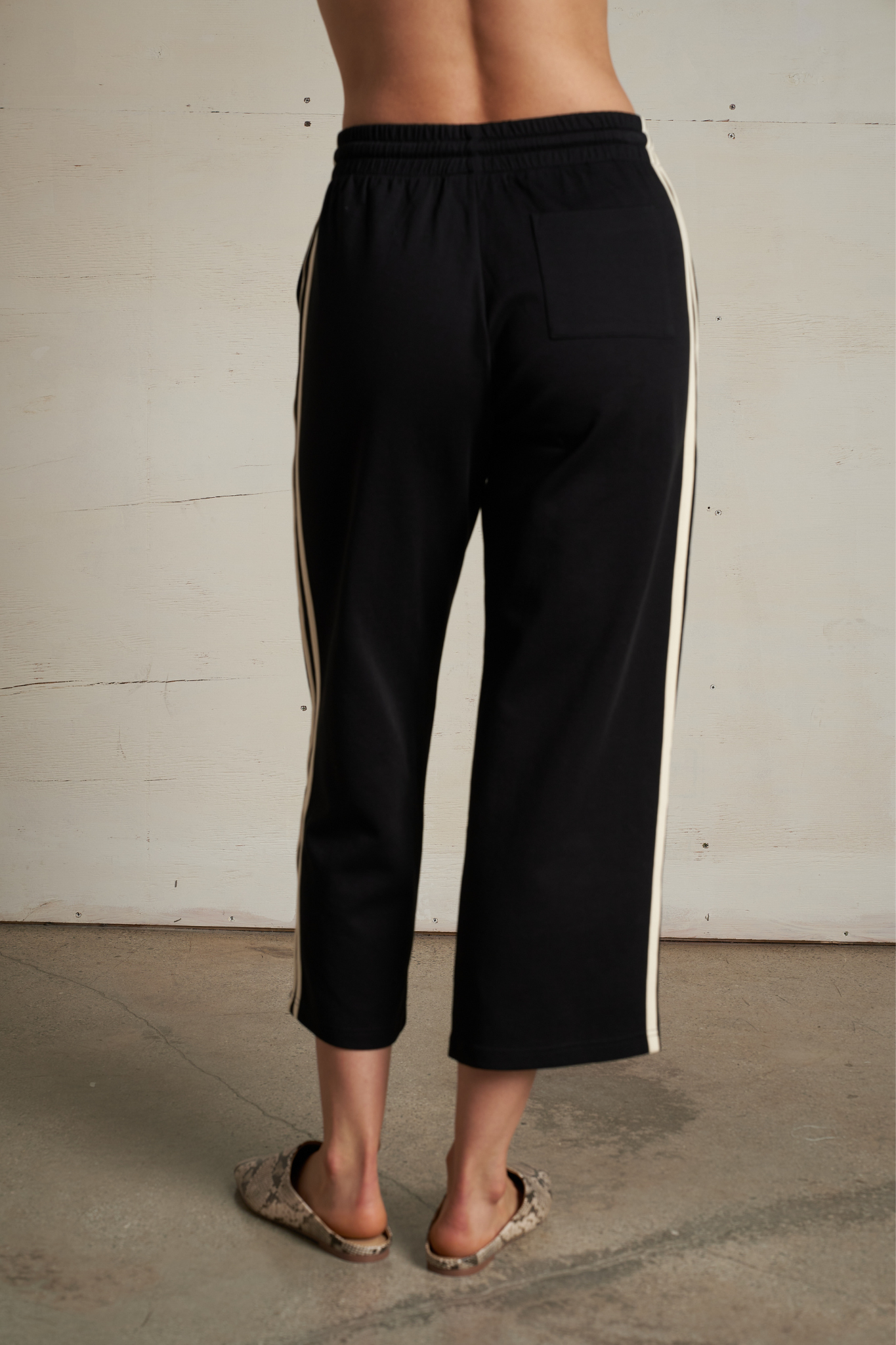 Claud Black Cropped Travel Track Pant