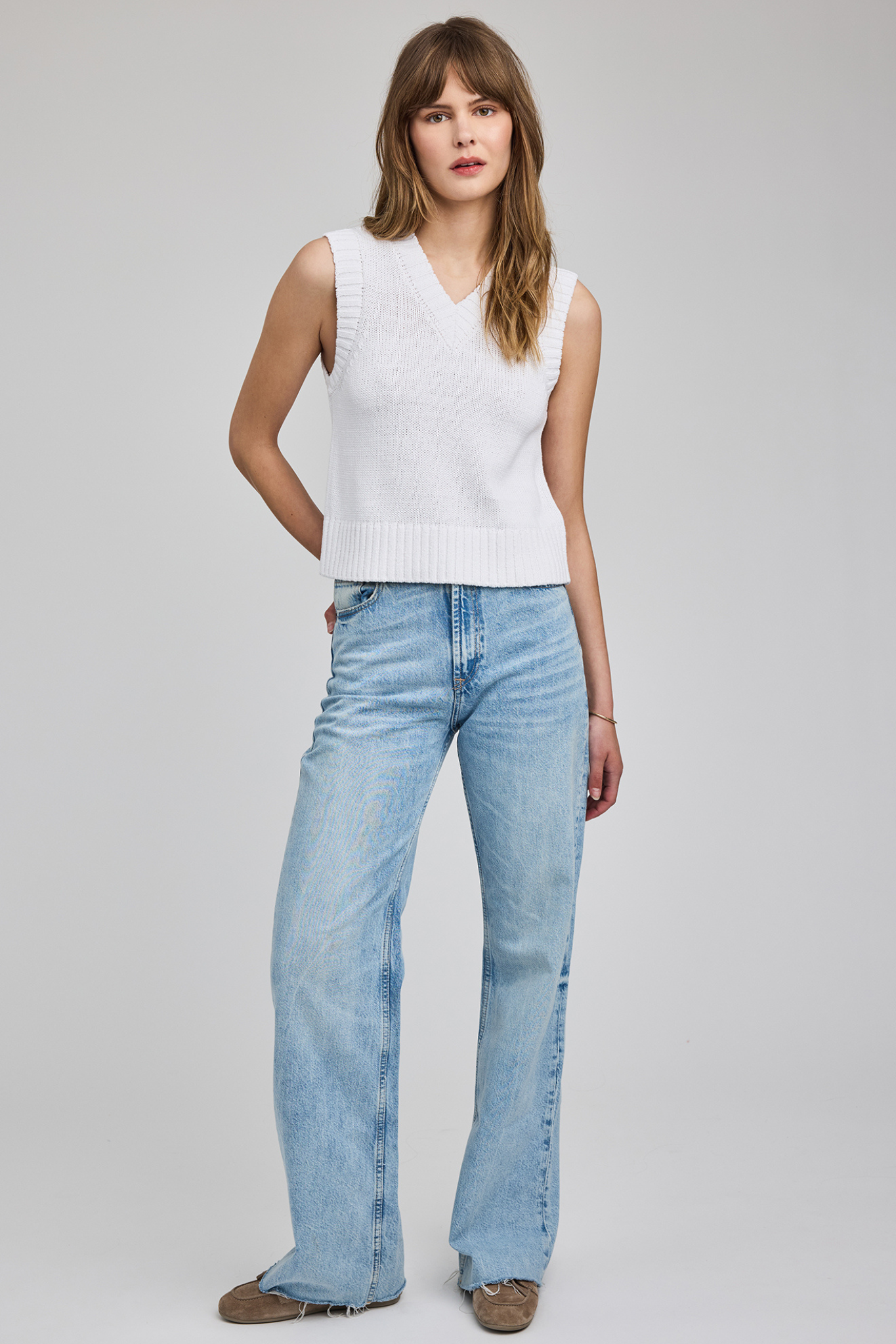 Pippa White Sweater Vest